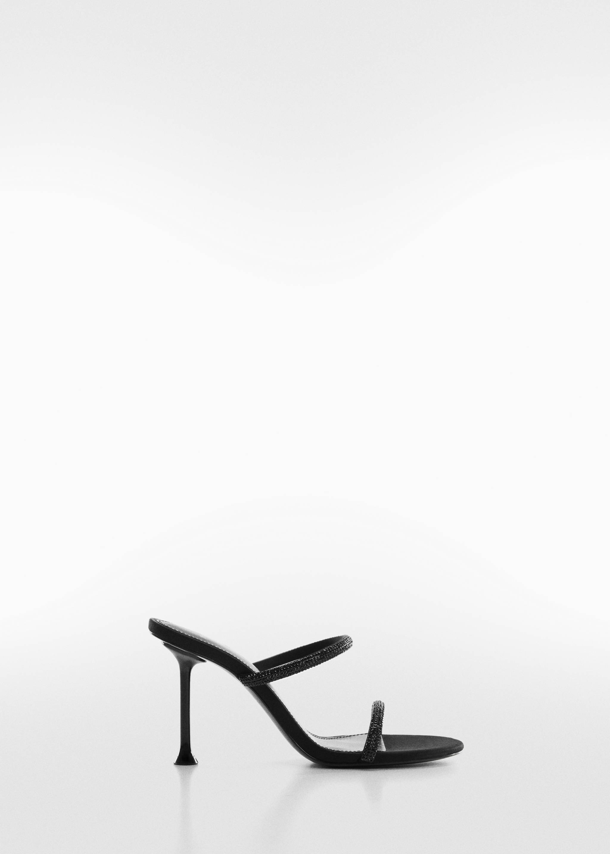 水钻系带高跟凉鞋 - null