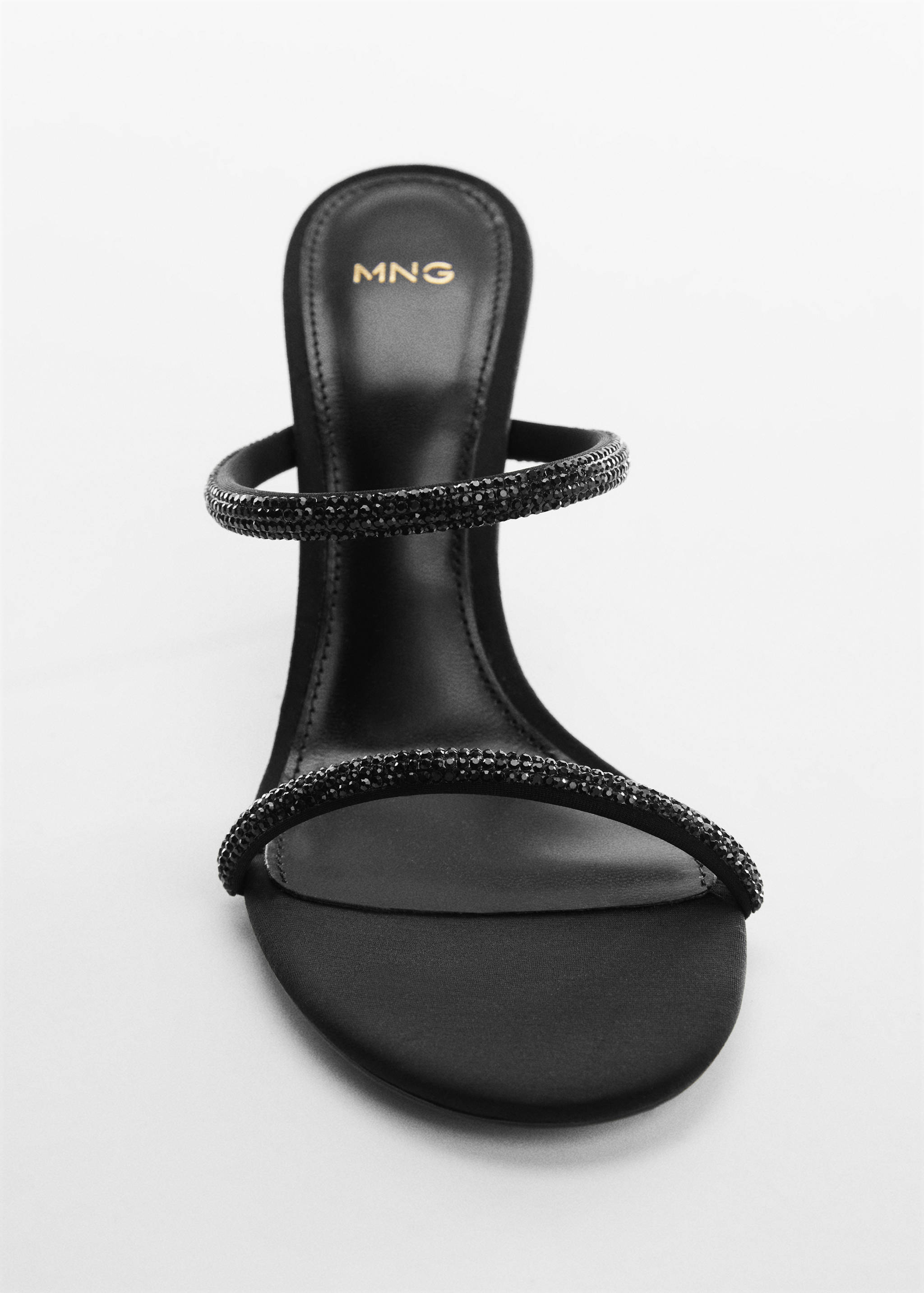 水钻系带高跟凉鞋 - null