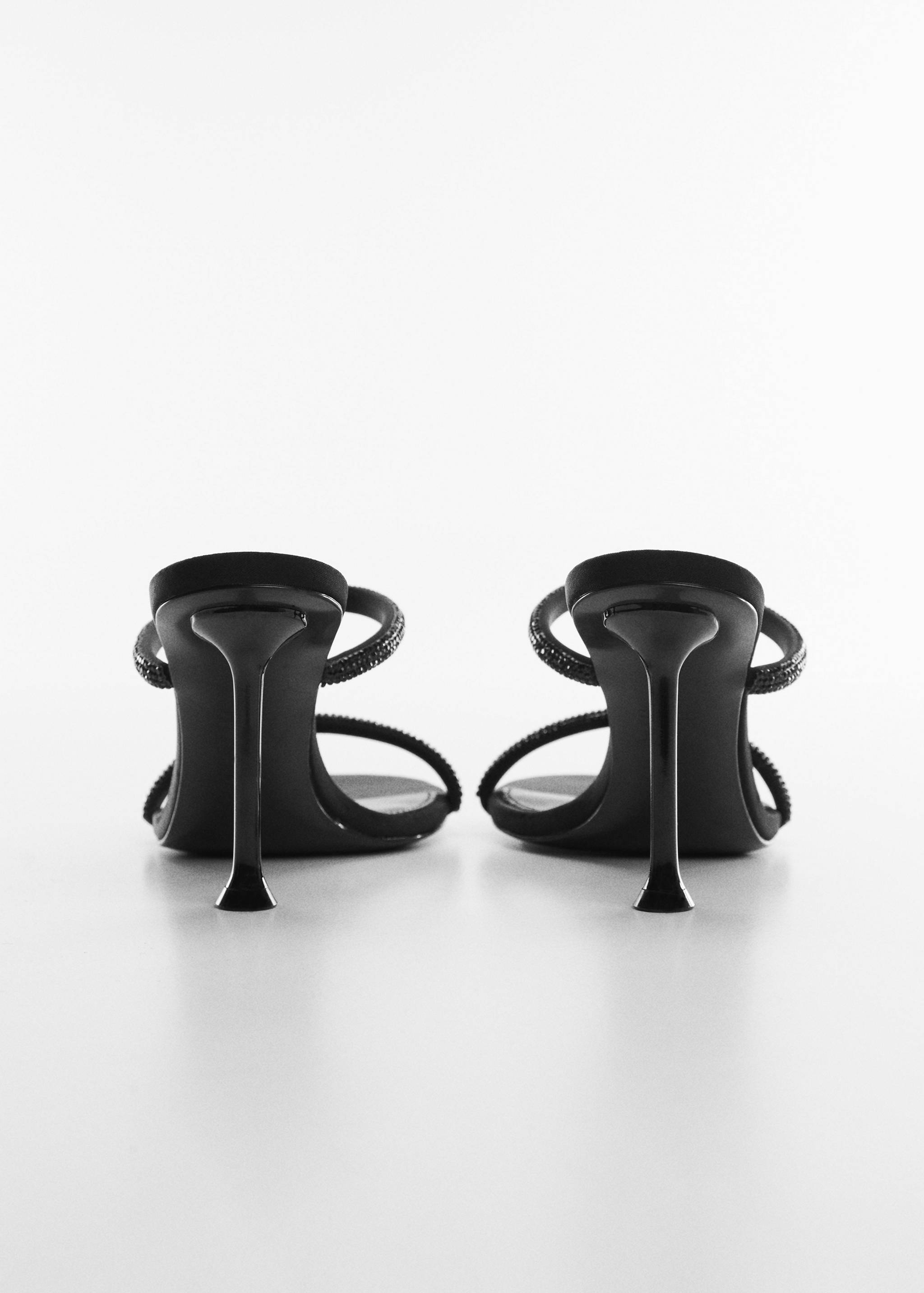 水钻系带高跟凉鞋 - null