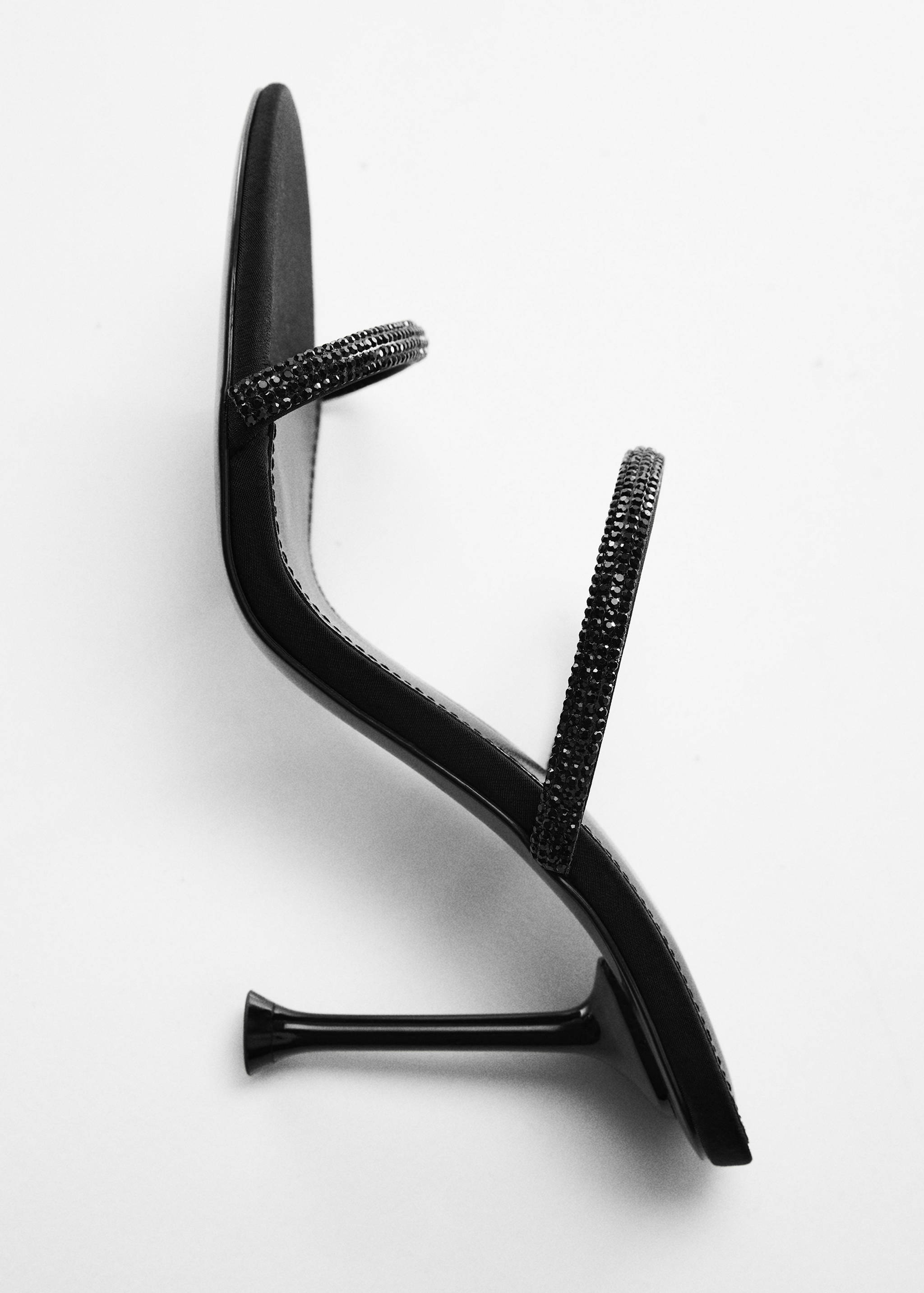 水钻系带高跟凉鞋 - null