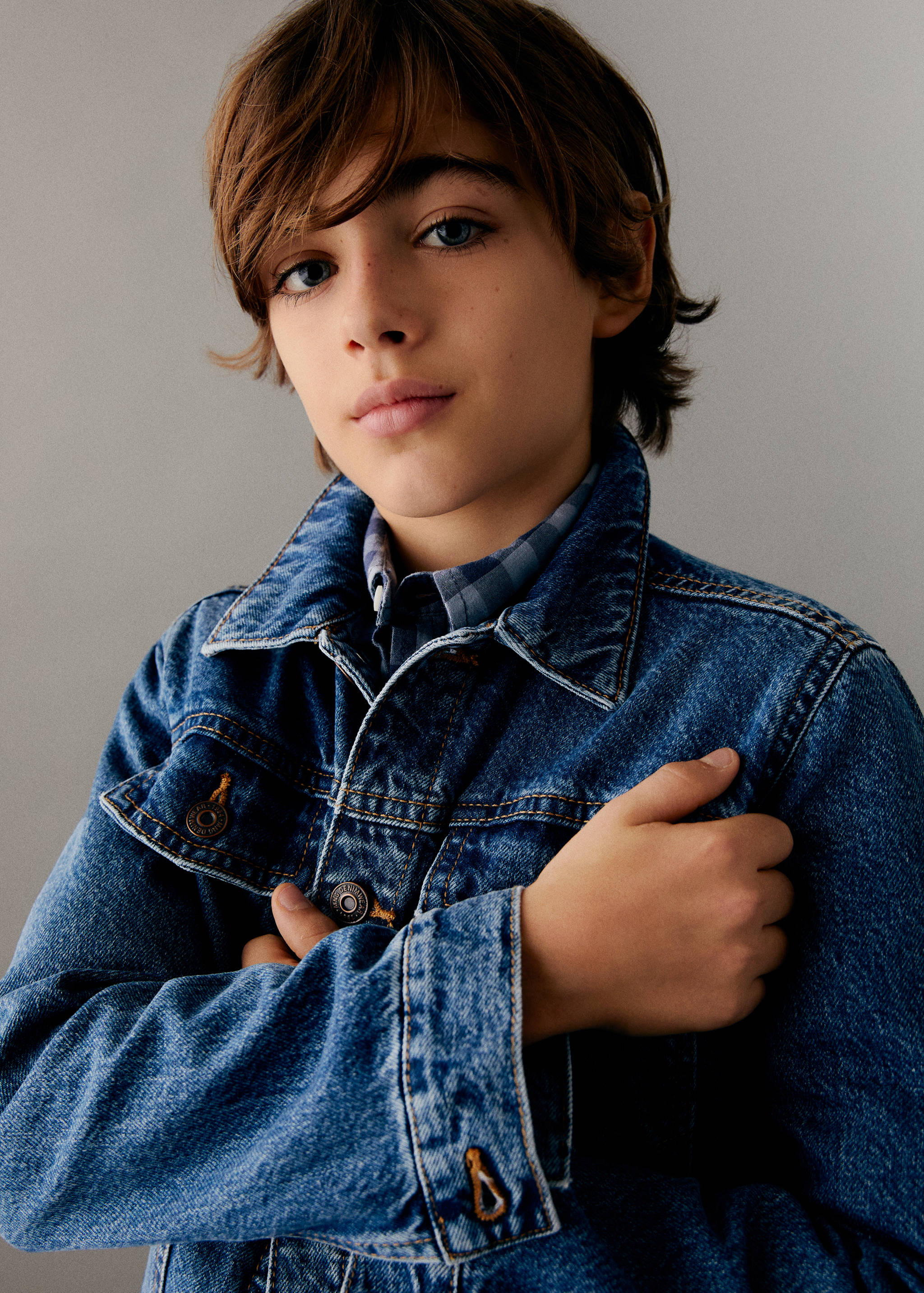 Blouson jean poches - Plan moyen