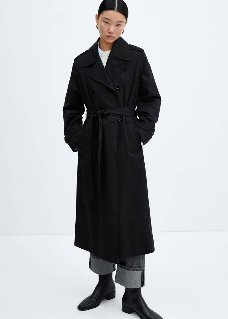 Double-breasted trench coat