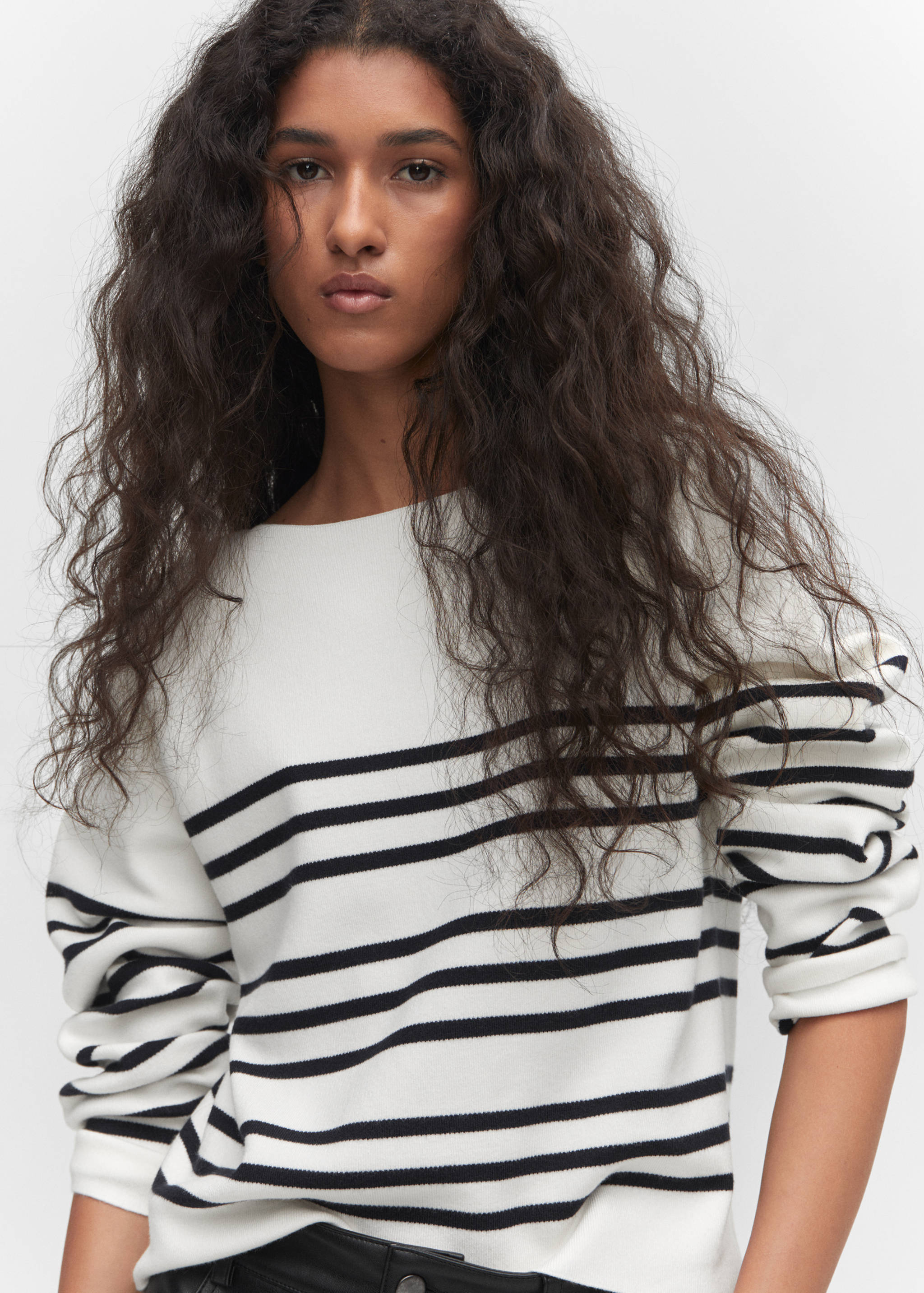 Boat-neck knitted sweater - Details of the article 1