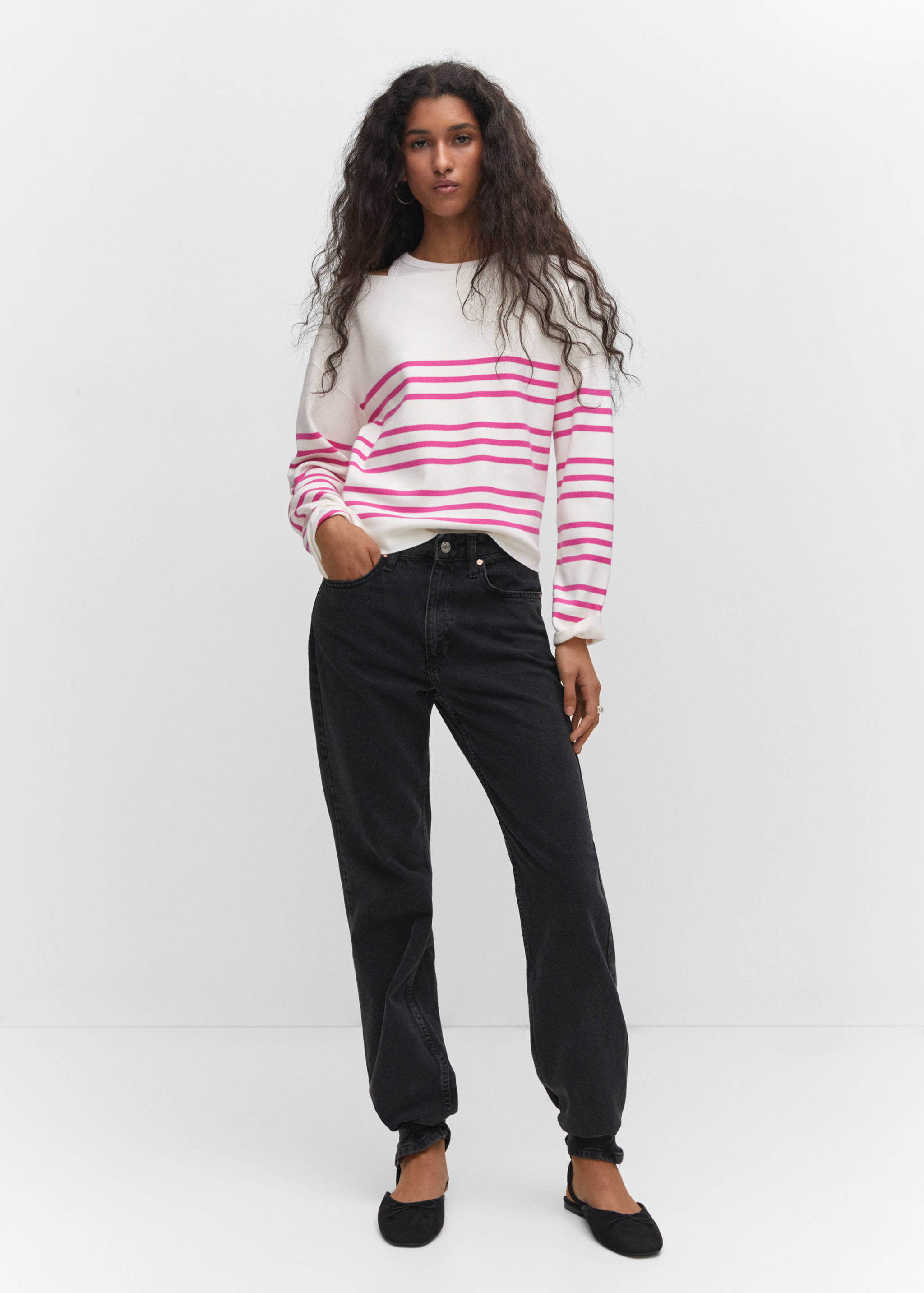 Boat-neck knitted sweater - General plane