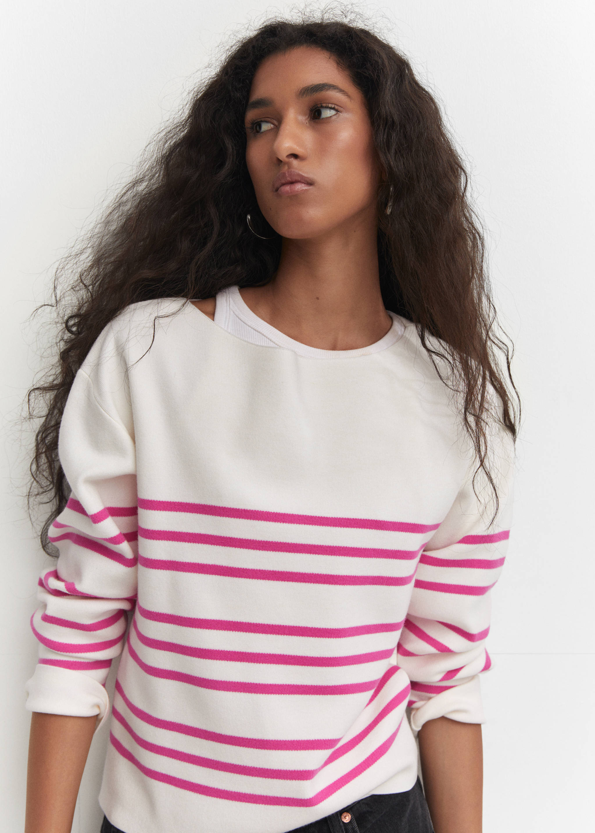 Boat-neck knitted sweater - Details of the article 1