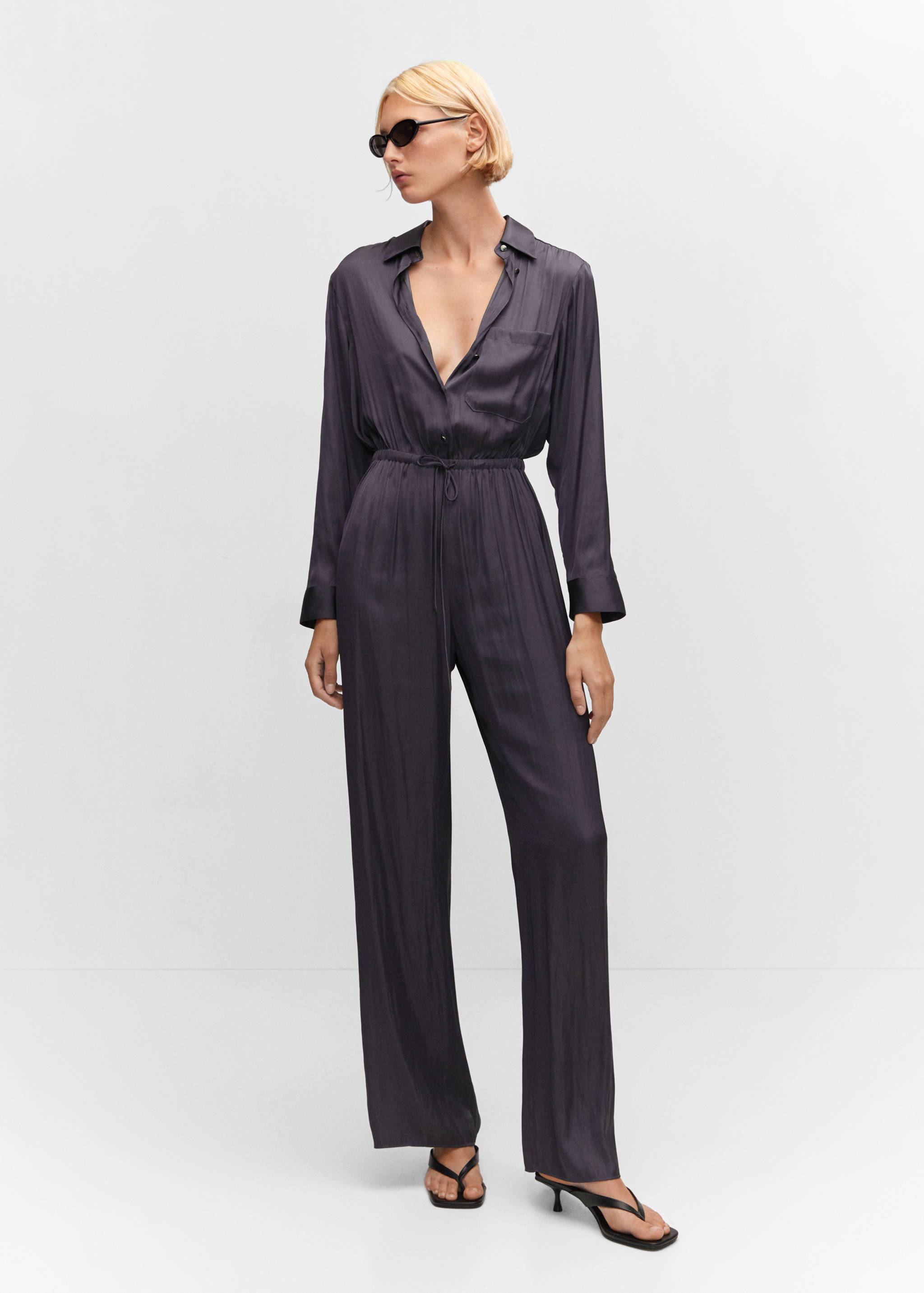 Long satin shirt jumpsuit - General plane