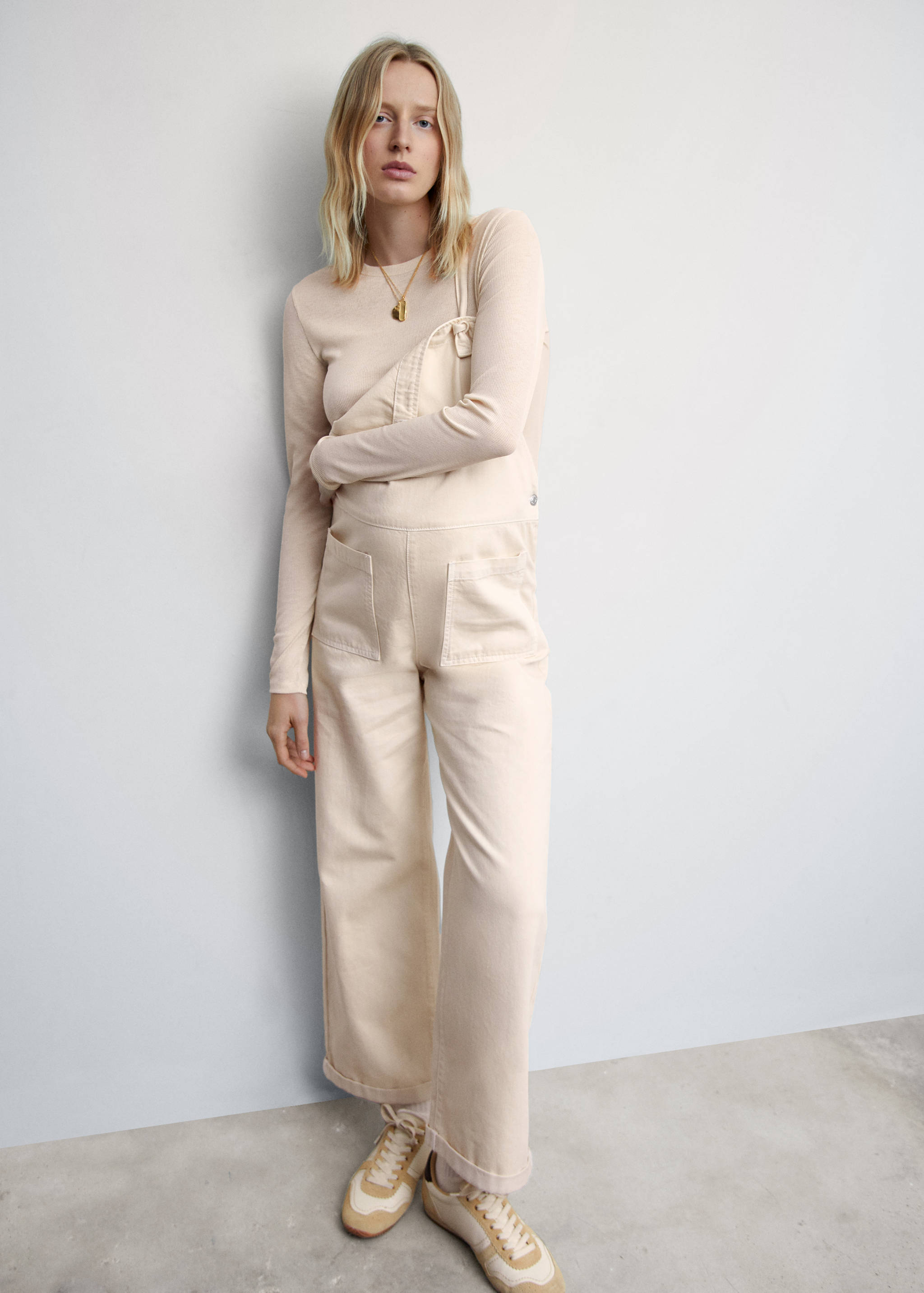 妈咪牛仔布工装裤 - null