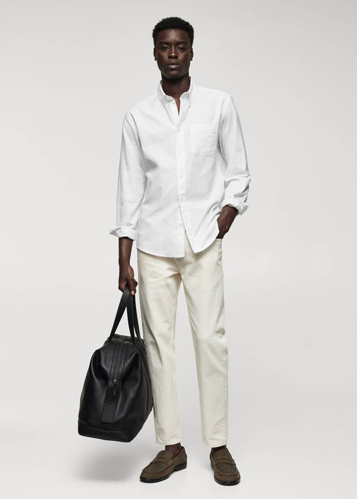 Regular fit Oxford cotton shirt — White