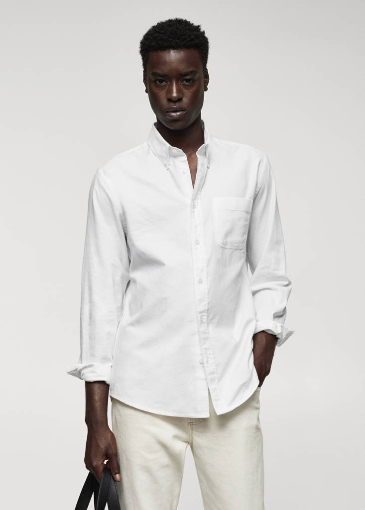 Regular fit Oxford cotton shirt — White