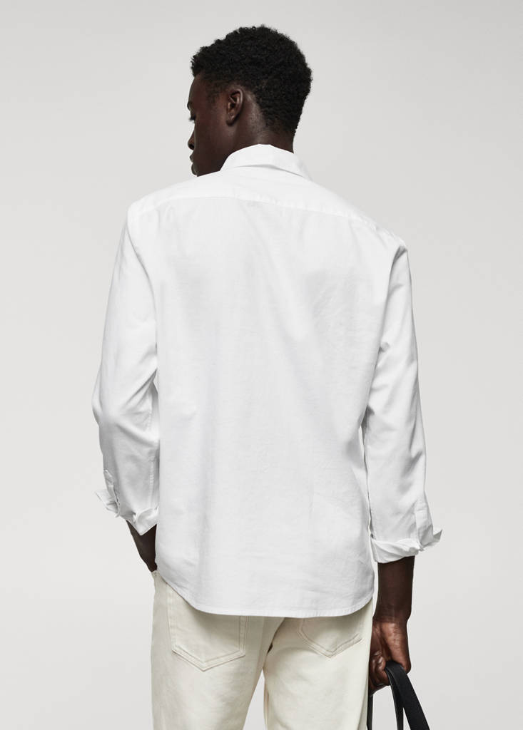 Regular fit Oxford cotton shirt — White