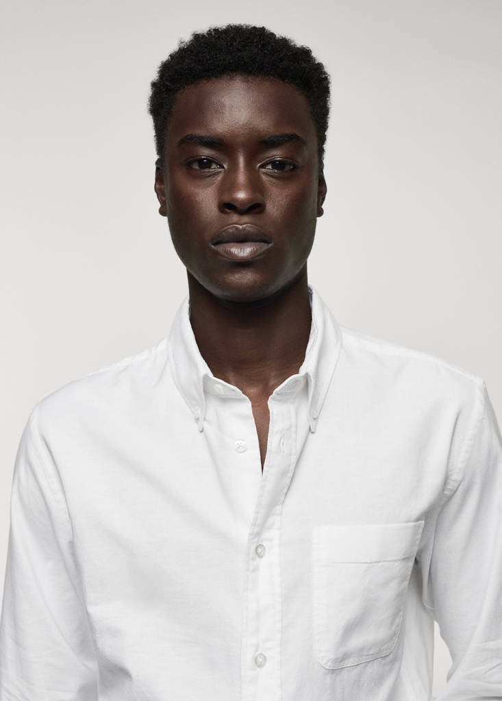 Regular fit Oxford cotton shirt — White