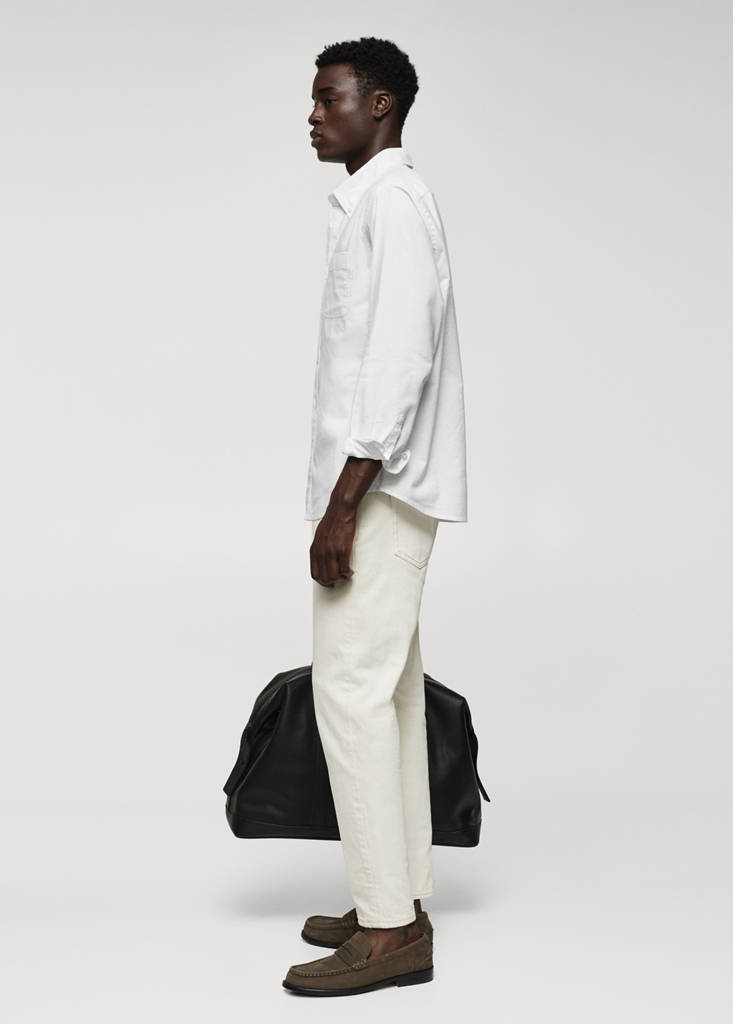 Regular fit Oxford cotton shirt — White