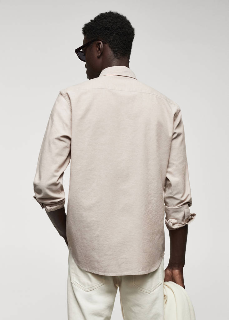 Regular fit Oxford cotton shirt — Beige