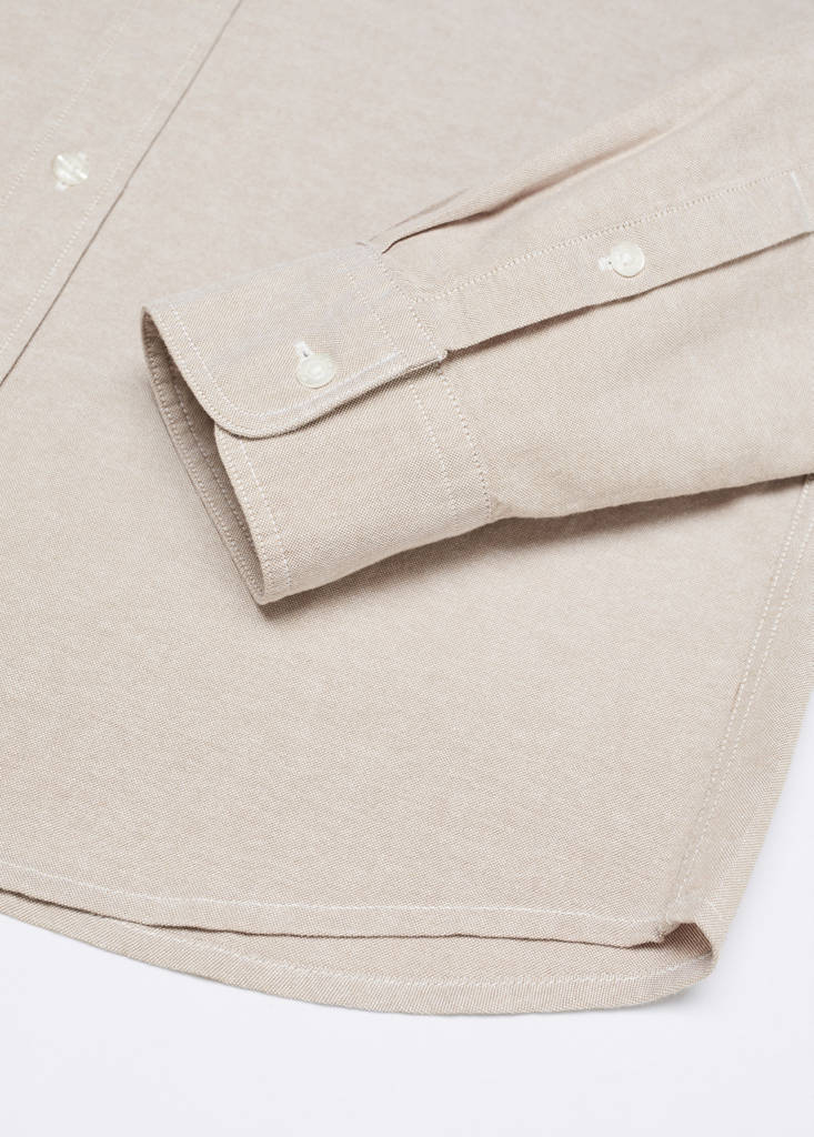Regular fit Oxford cotton shirt — Beige