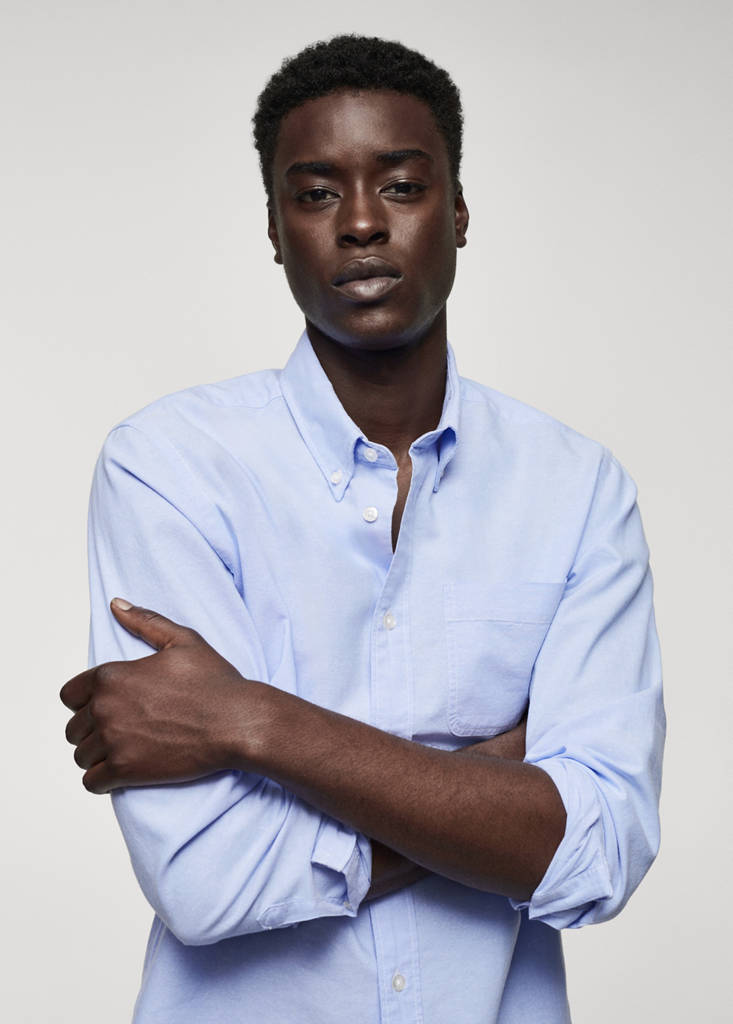 Regular fit Oxford cotton shirt — Sky Blue