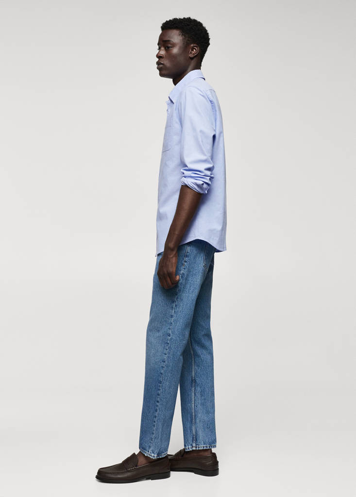 Regular fit Oxford cotton shirt — Sky Blue