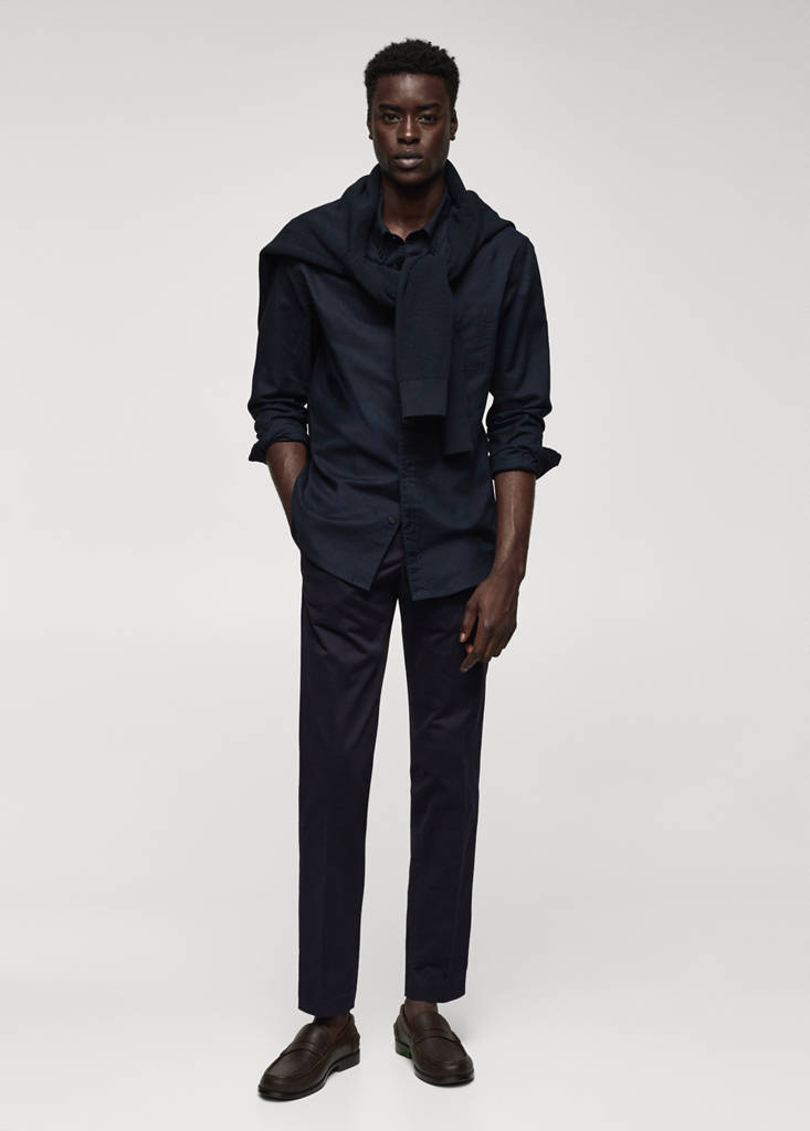Regular fit Oxford cotton shirt — Navy