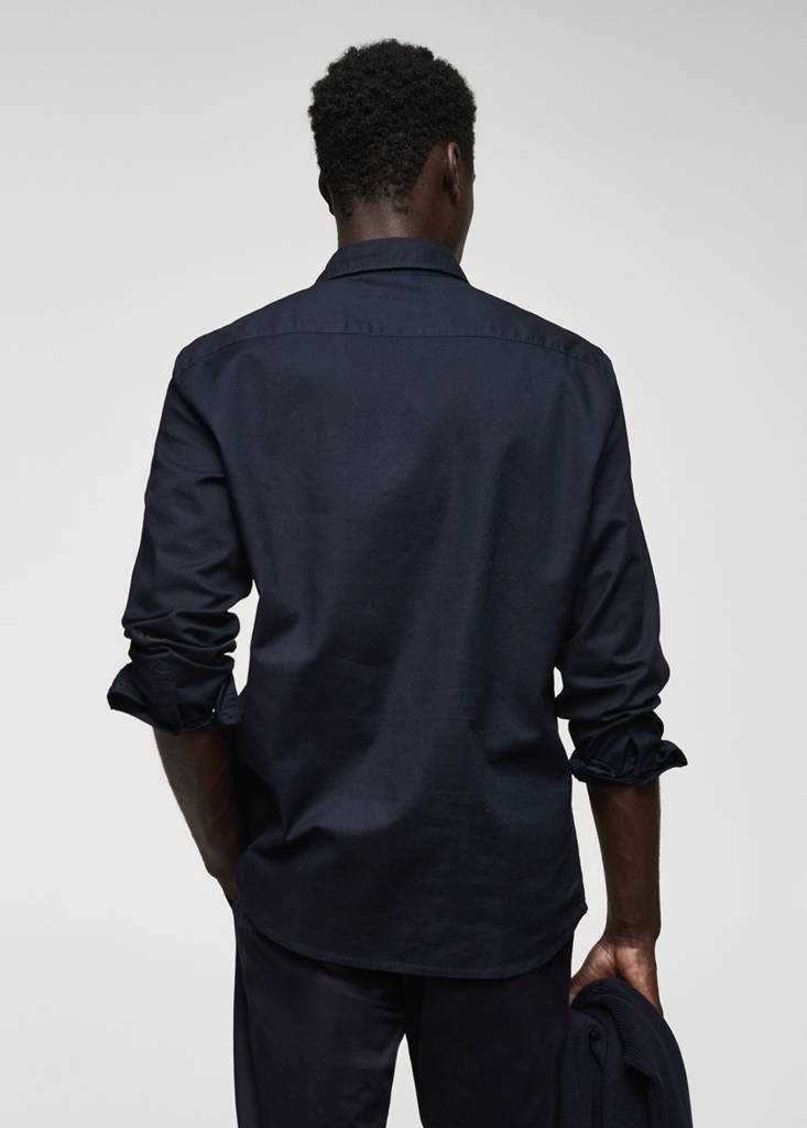 Regular fit Oxford cotton shirt — Navy