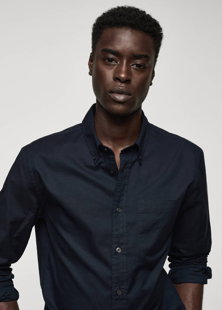 Regular fit Oxford cotton shirt — Navy