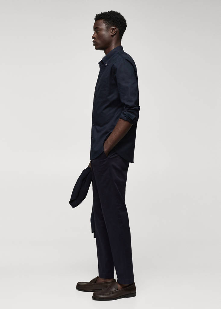 Regular fit Oxford cotton shirt — Navy