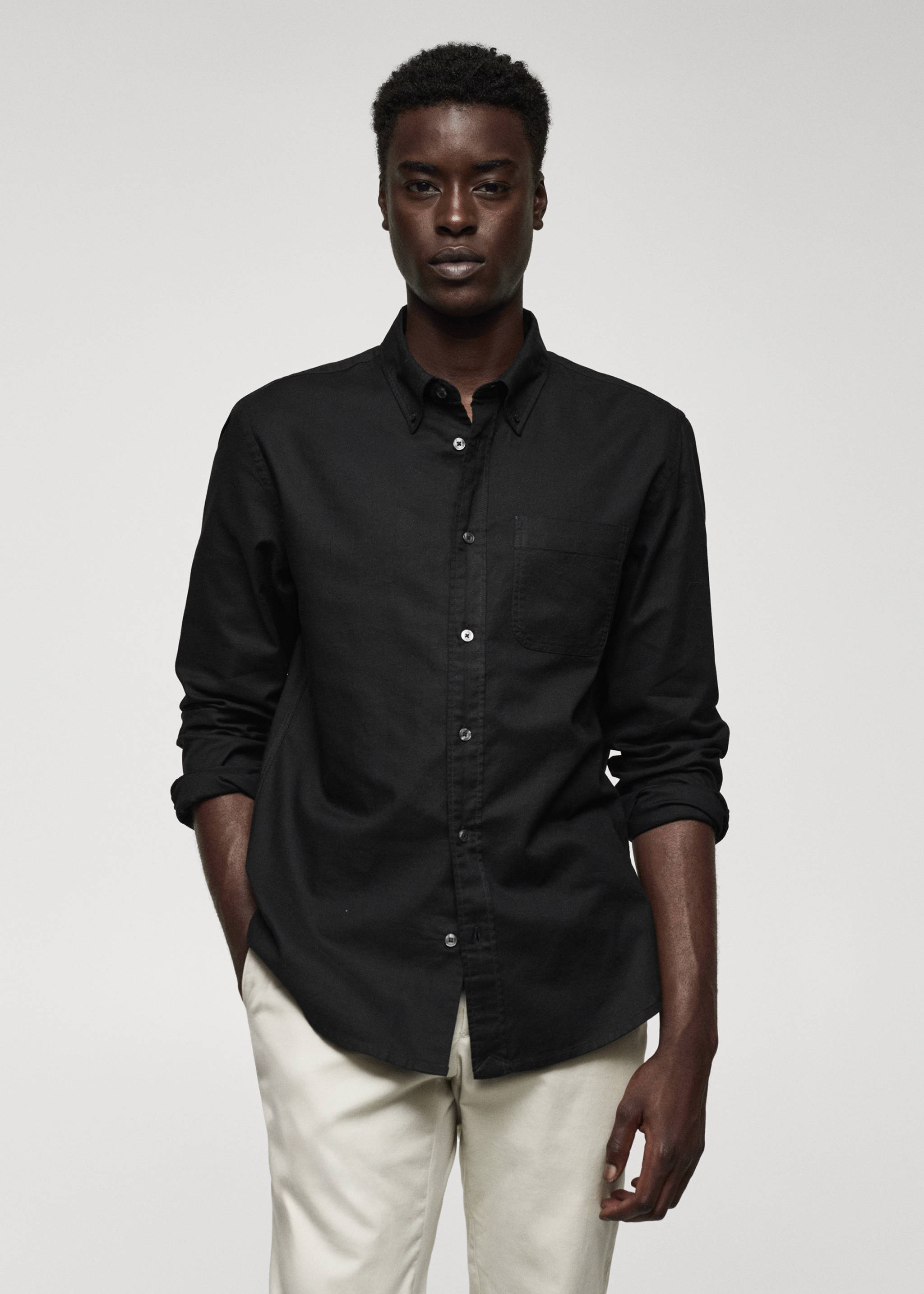 Хлопковая рубашка оксфорд regular fit - Средний план