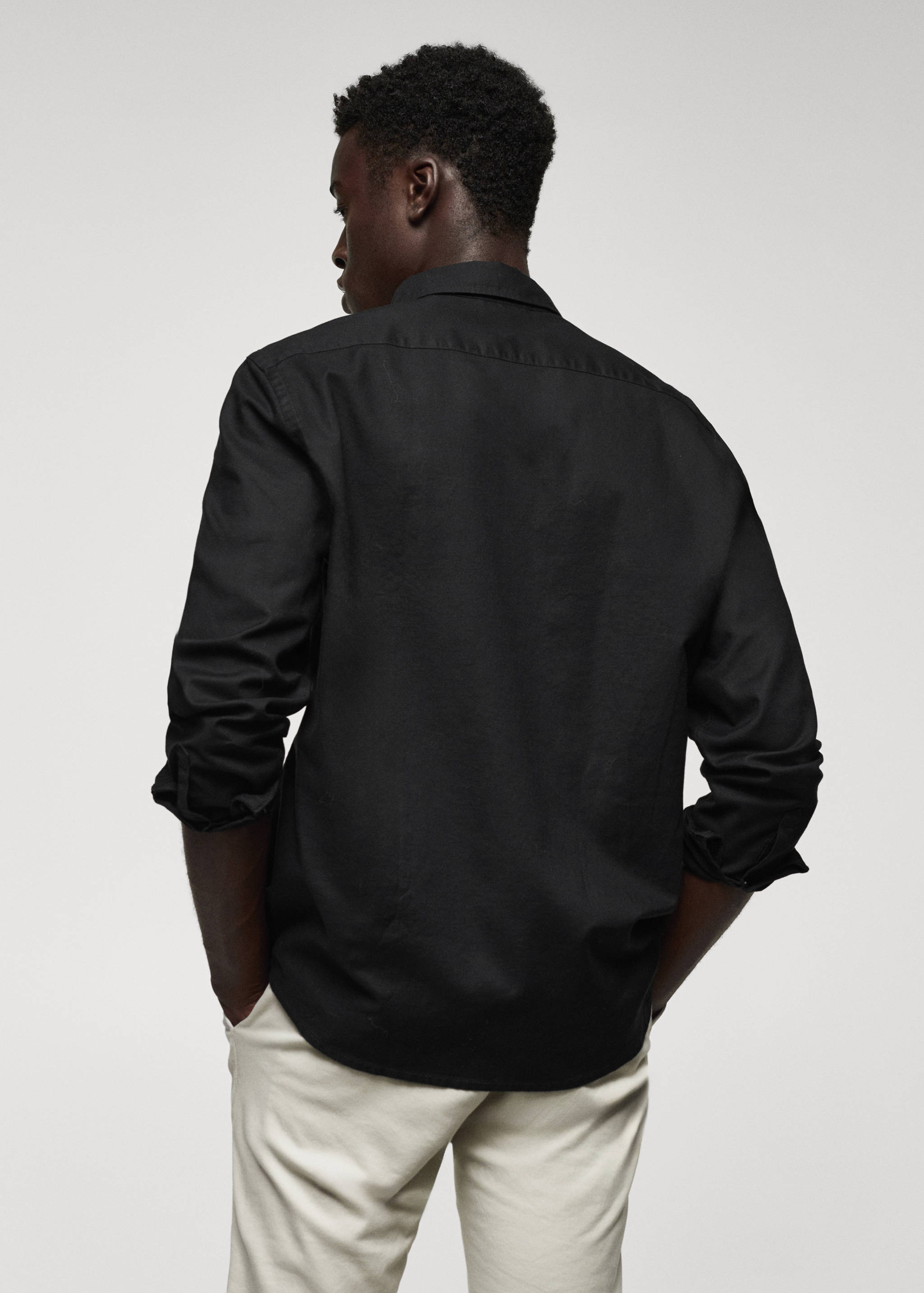 Хлопковая рубашка оксфорд regular fit - Обратная сторона изделия