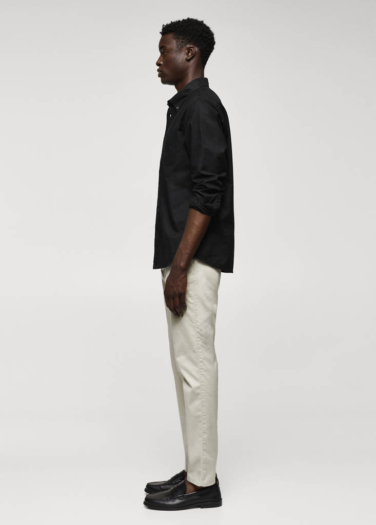 Regular fit Oxford cotton shirt — Black