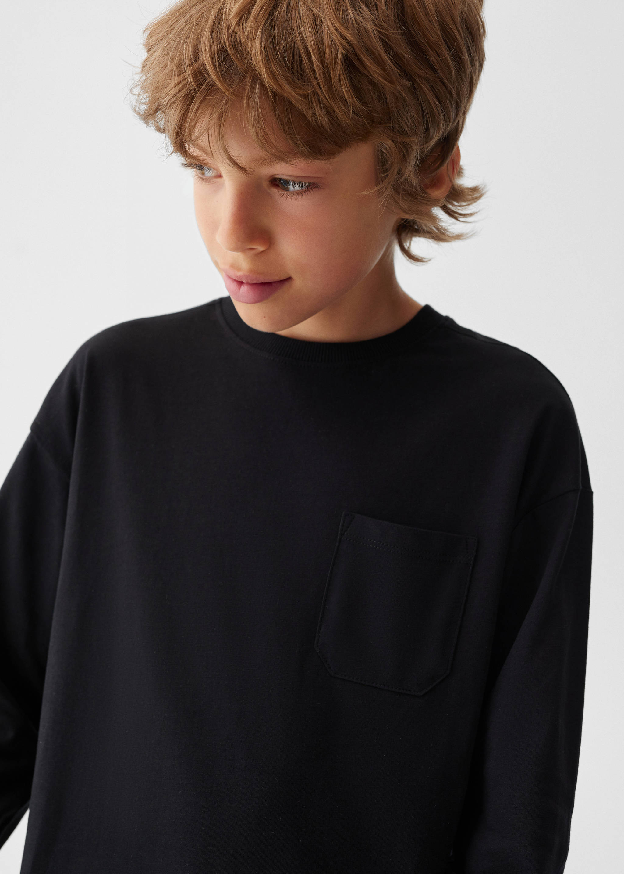 T-shirt de algodão de manga comprida - Pormenor do artigo 1