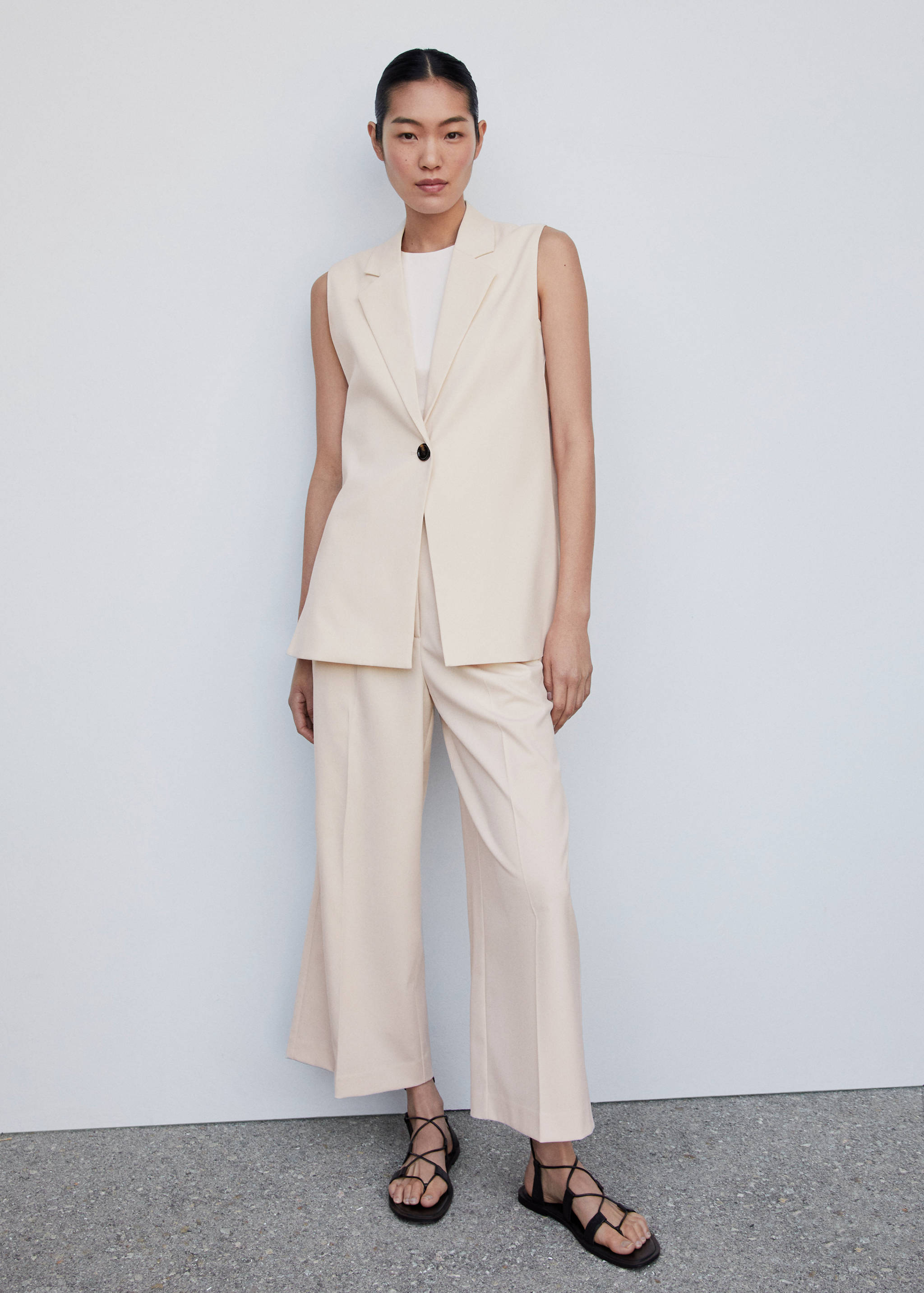 Lange gilet met splitten - Overzichtstekening