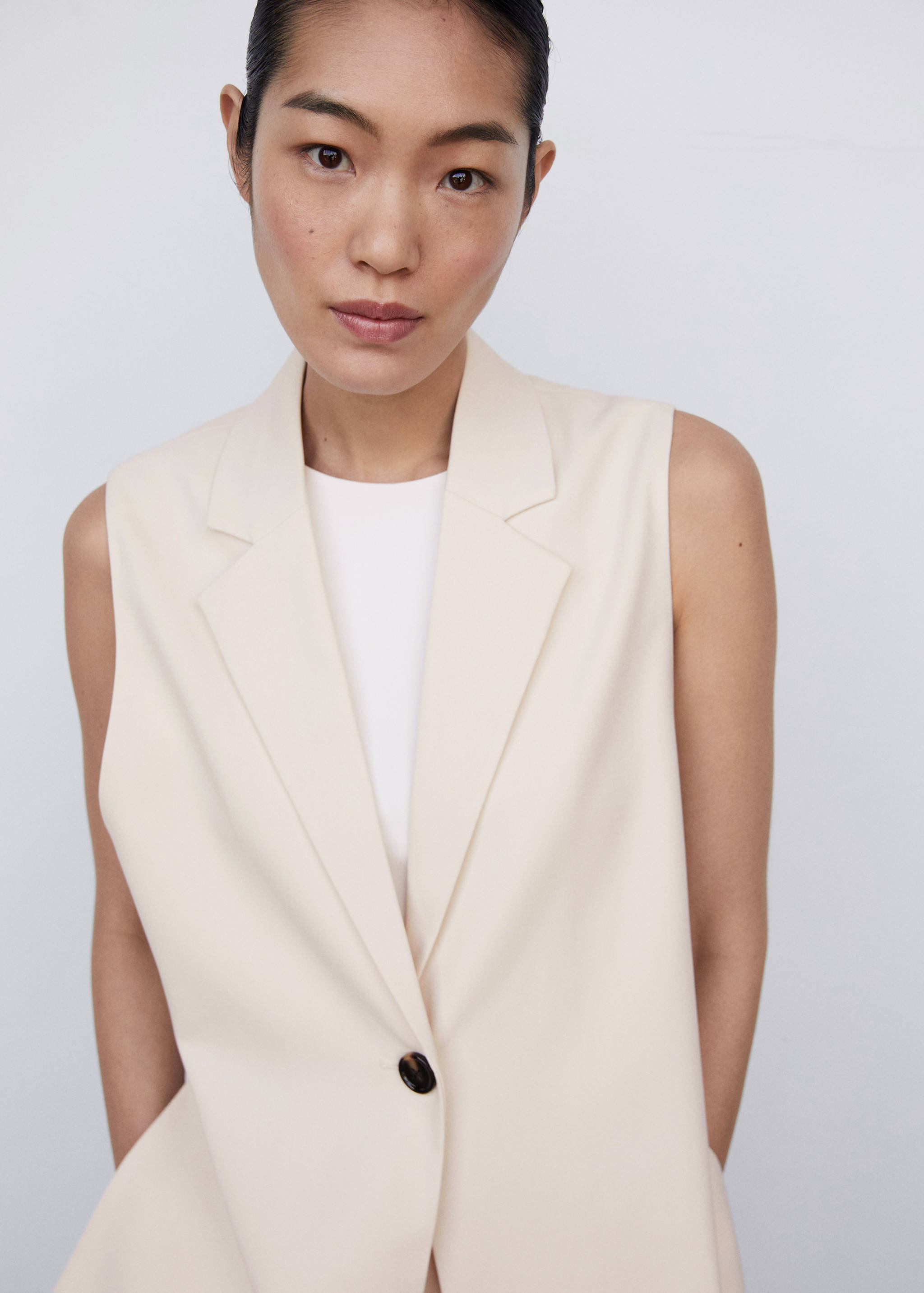 Lange gilet met splitten - Achterkant van het artikel