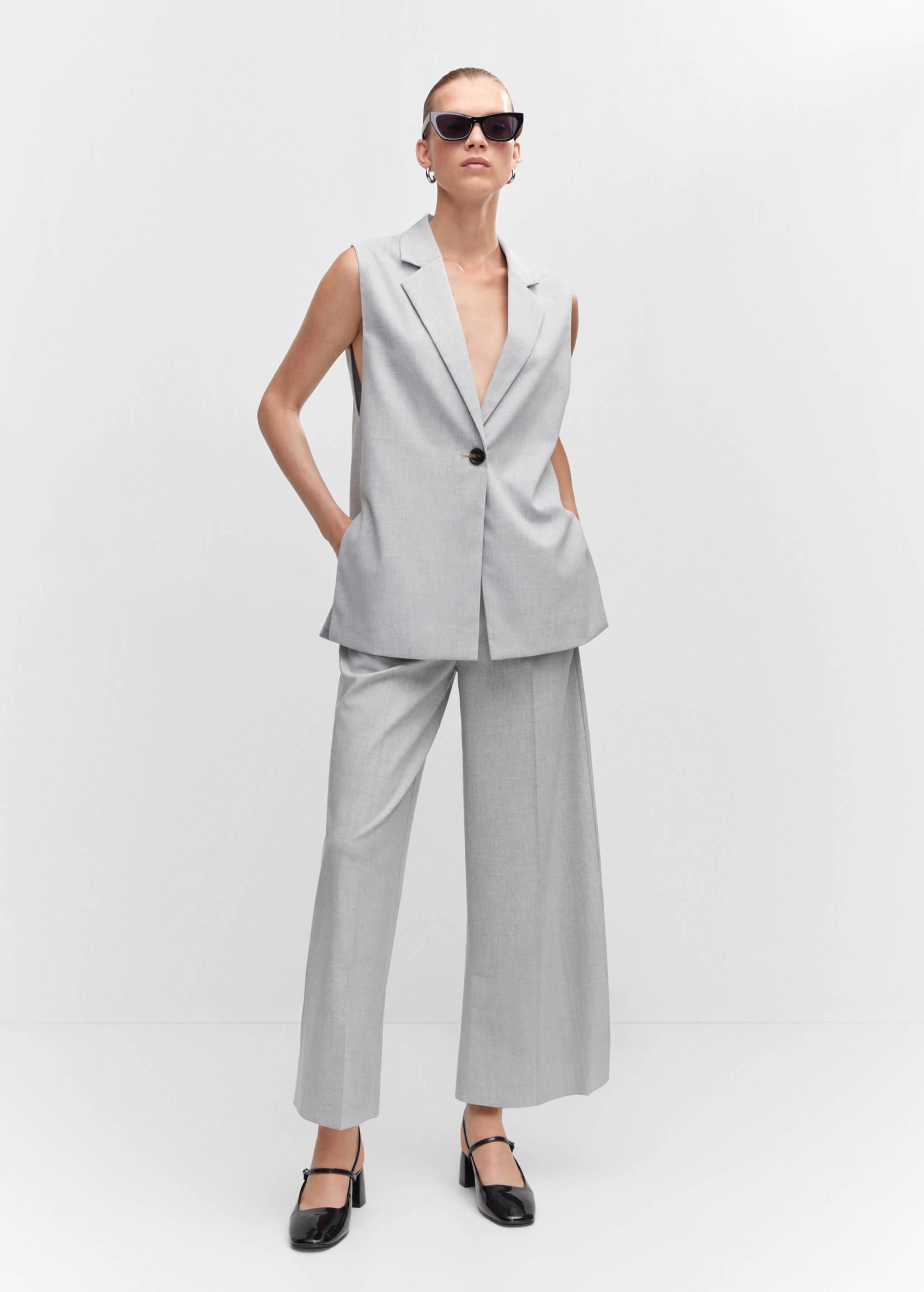 Lange gilet met splitten - Overzichtstekening