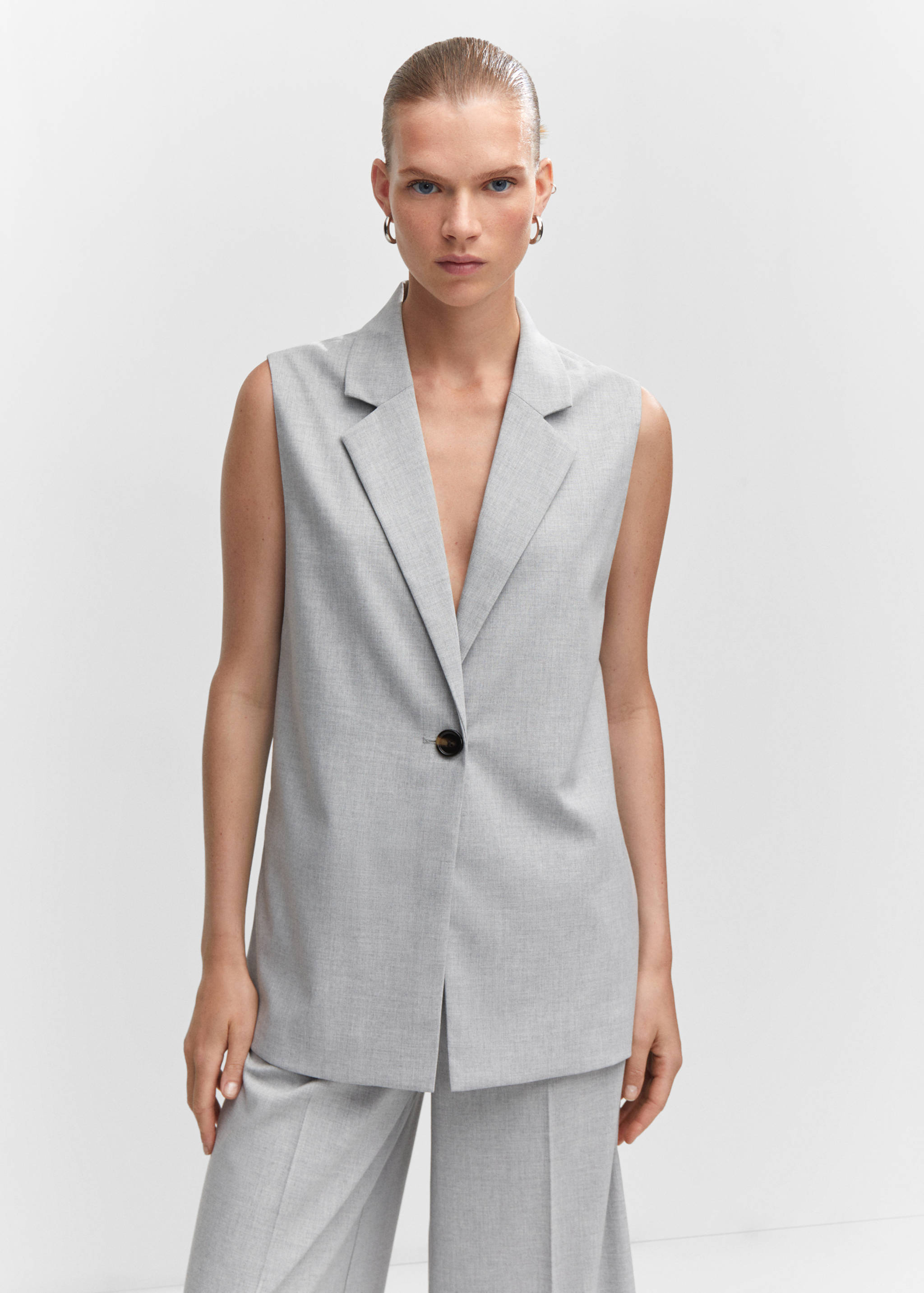 Lange gilet met splitten - Middenvlak