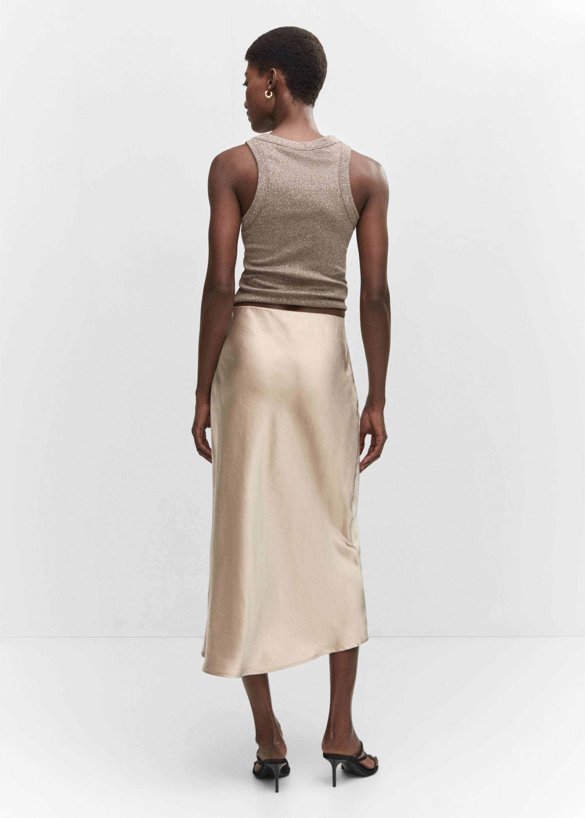Midi satin skirt - Reverse of the article