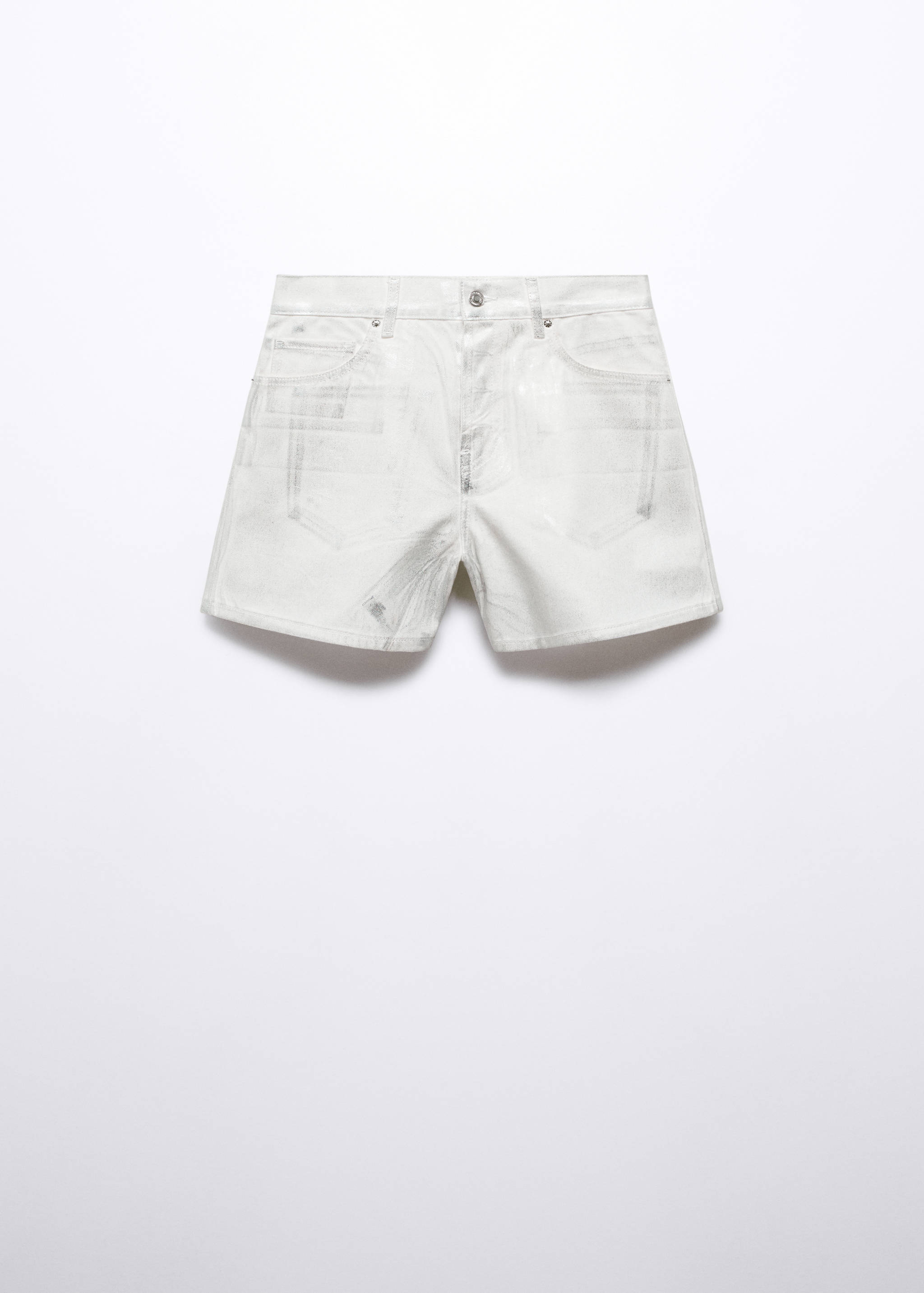 金属质感牛仔短裤 - null