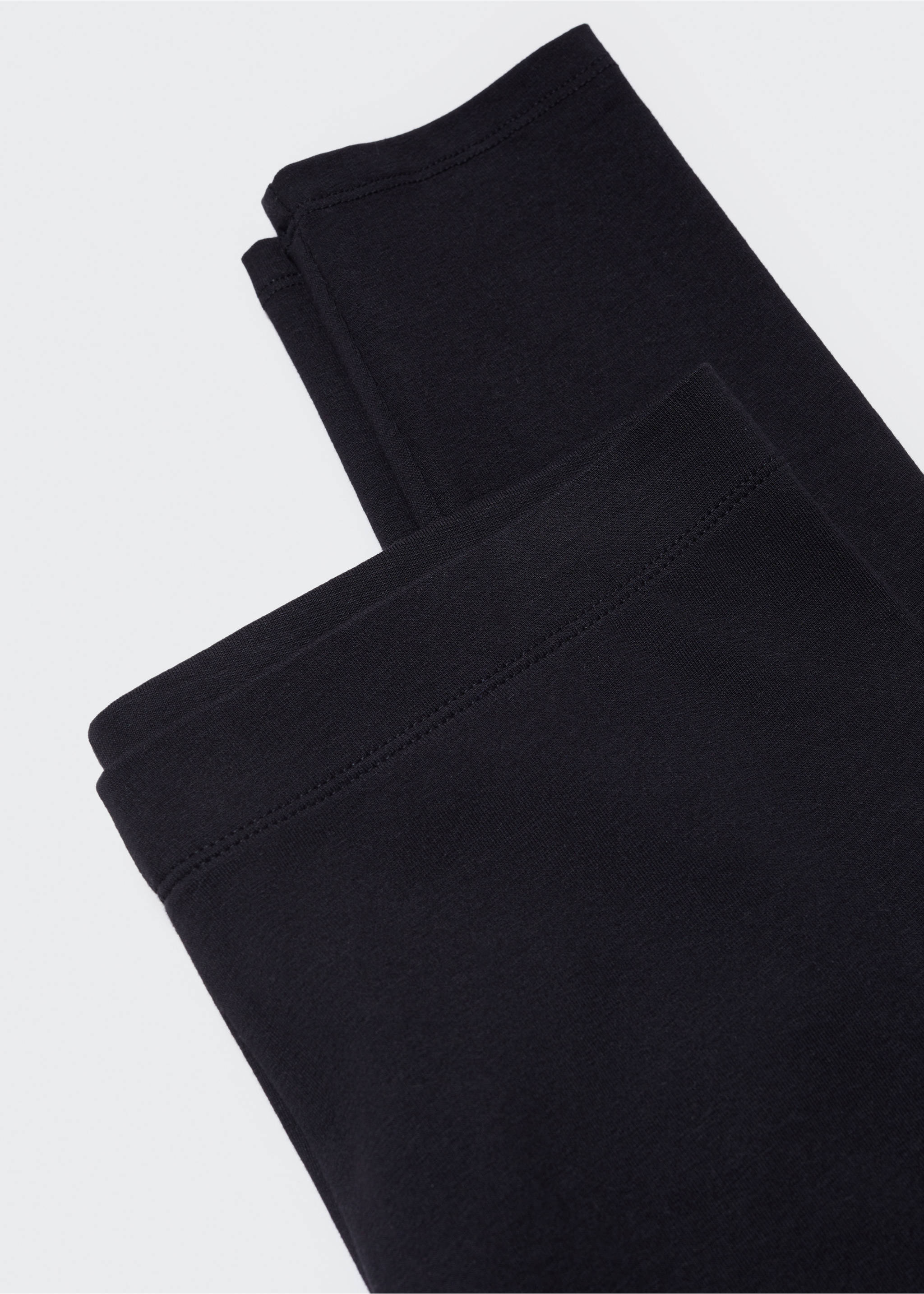 High waist cotton leggings - Details of the article 8, Black. Ref: 57094387-00.