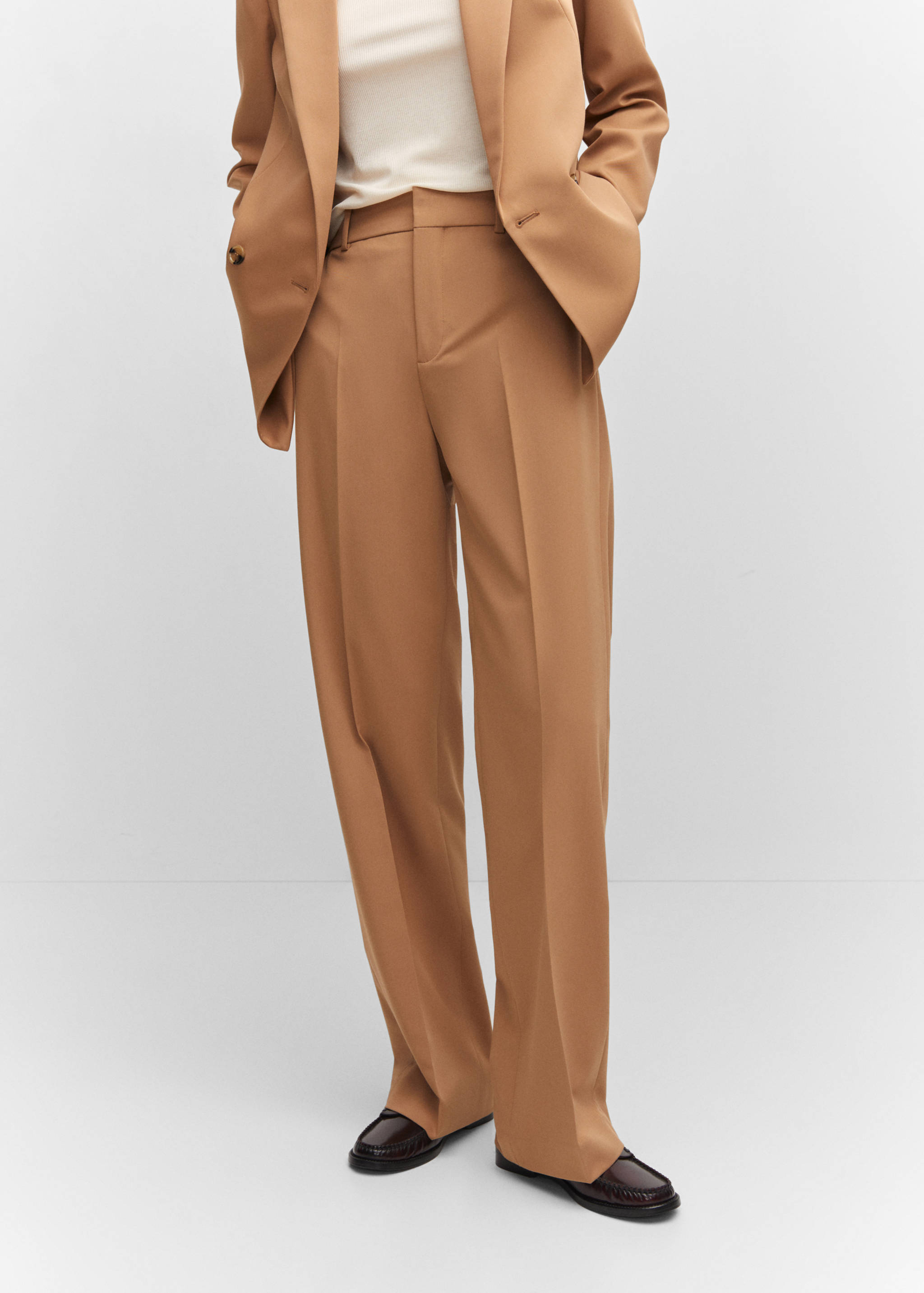 Straight suit trousers - Medium plane