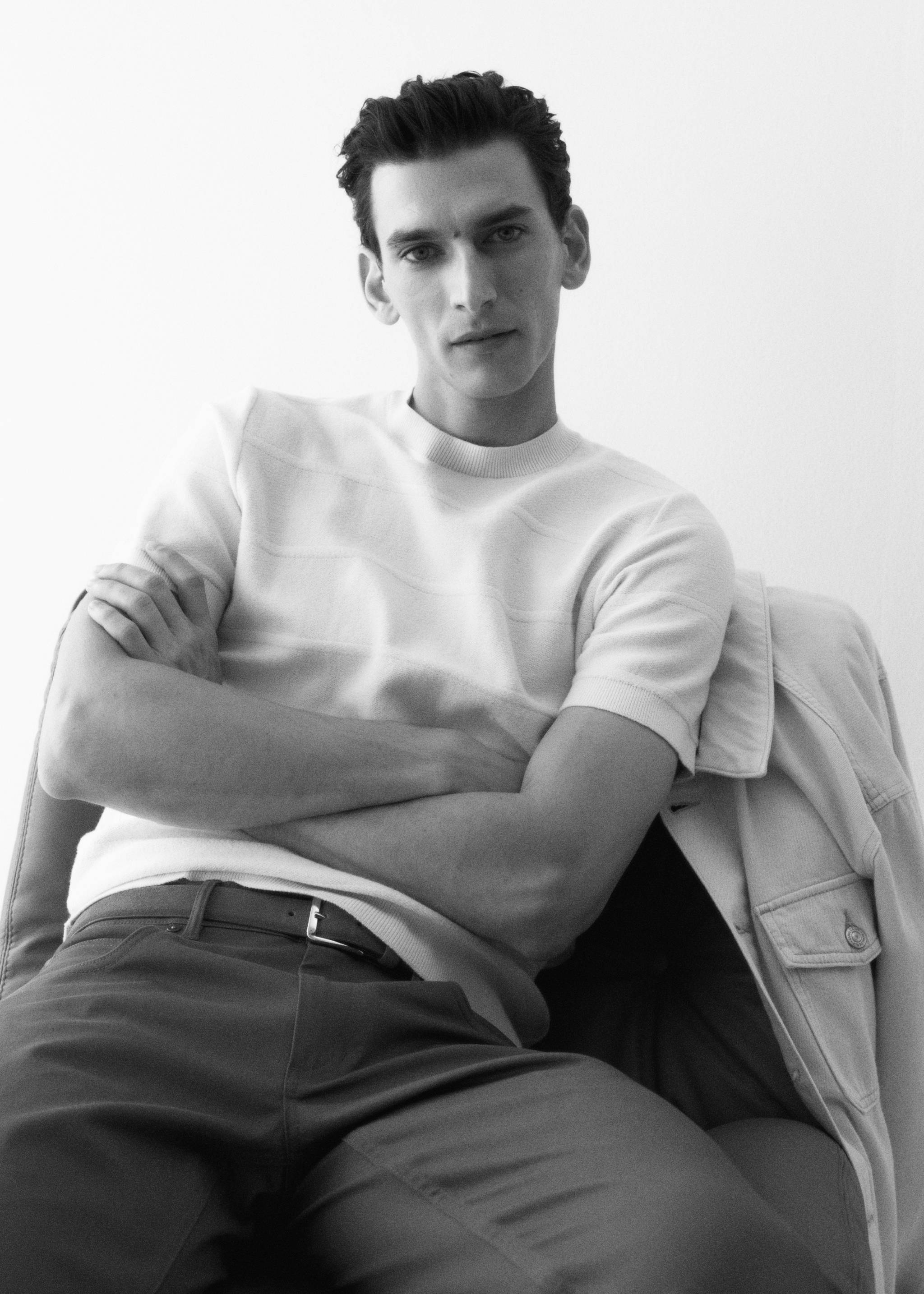 Camiseta punto algodón estructura rayas - Detalle del artículo 5