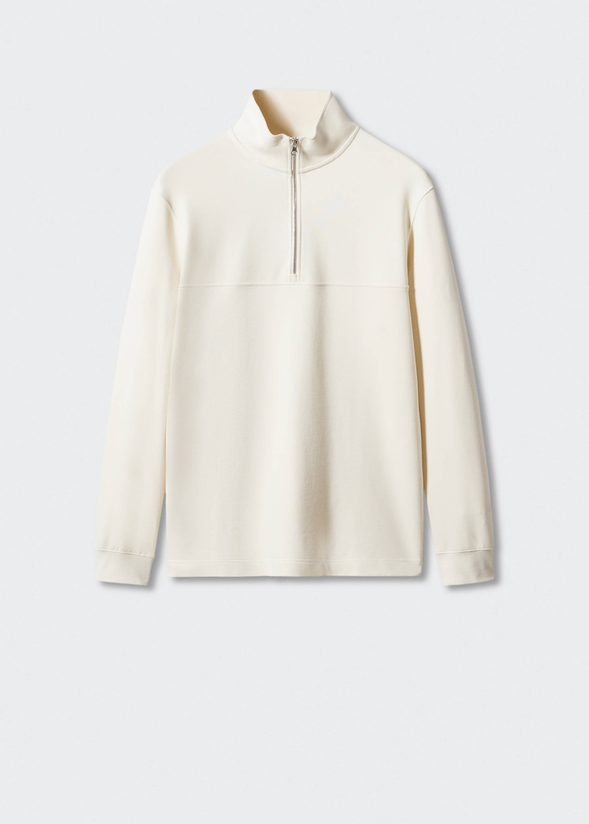 Sweat-shirt coton col zippé - Article sans modèle