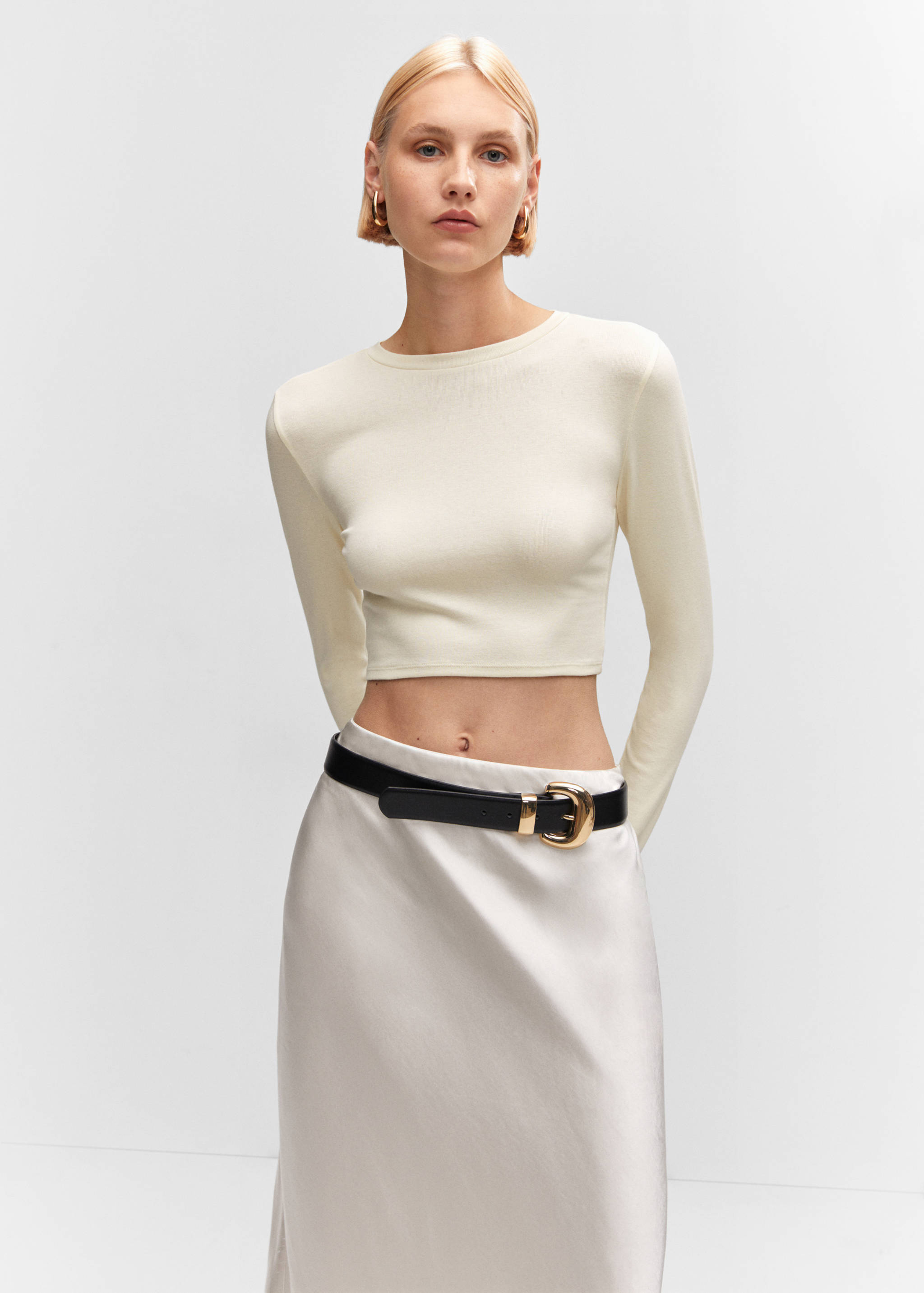 T-shirt modal crop - Plan moyen