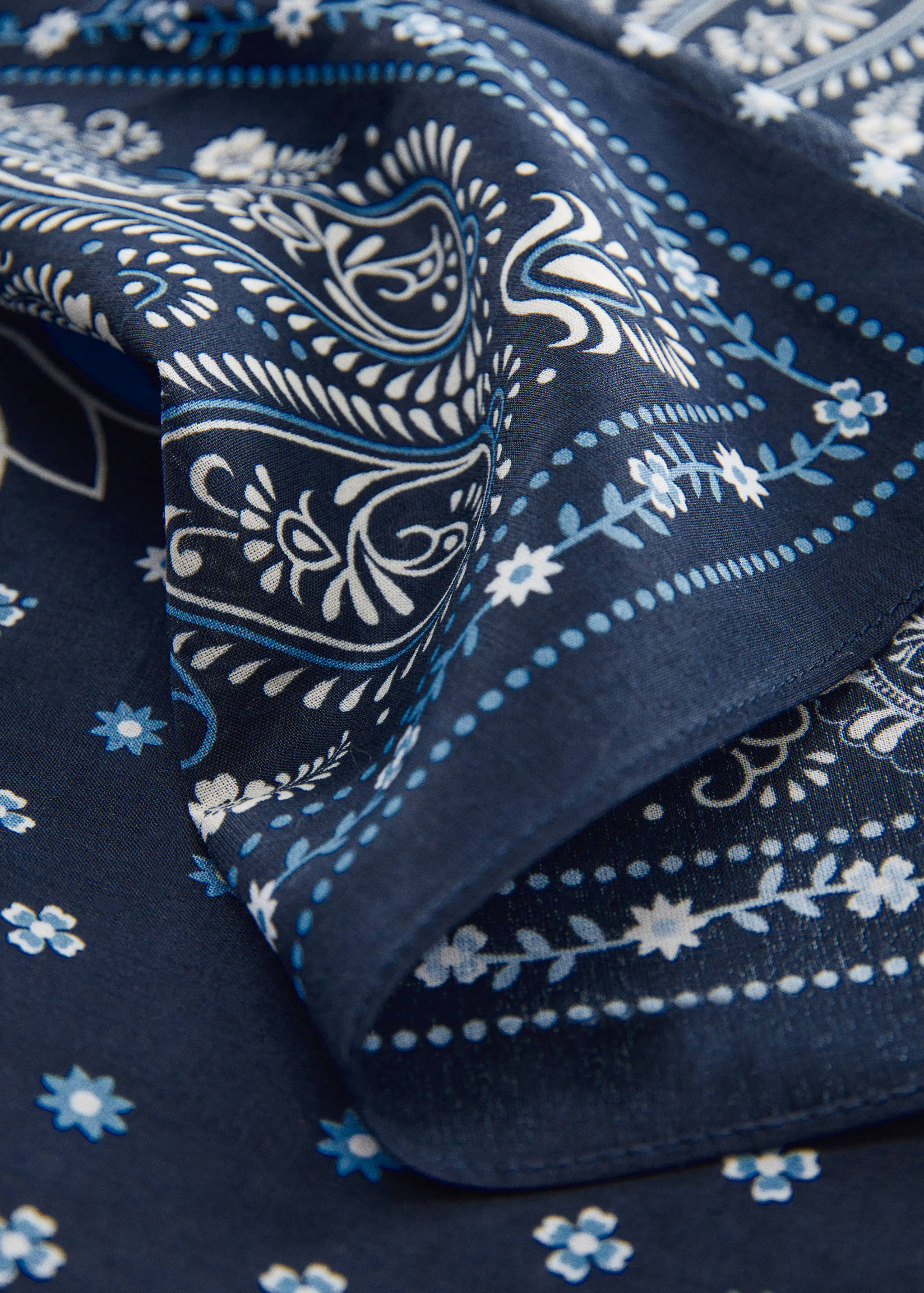 Printed cotton scarf - Medium plane