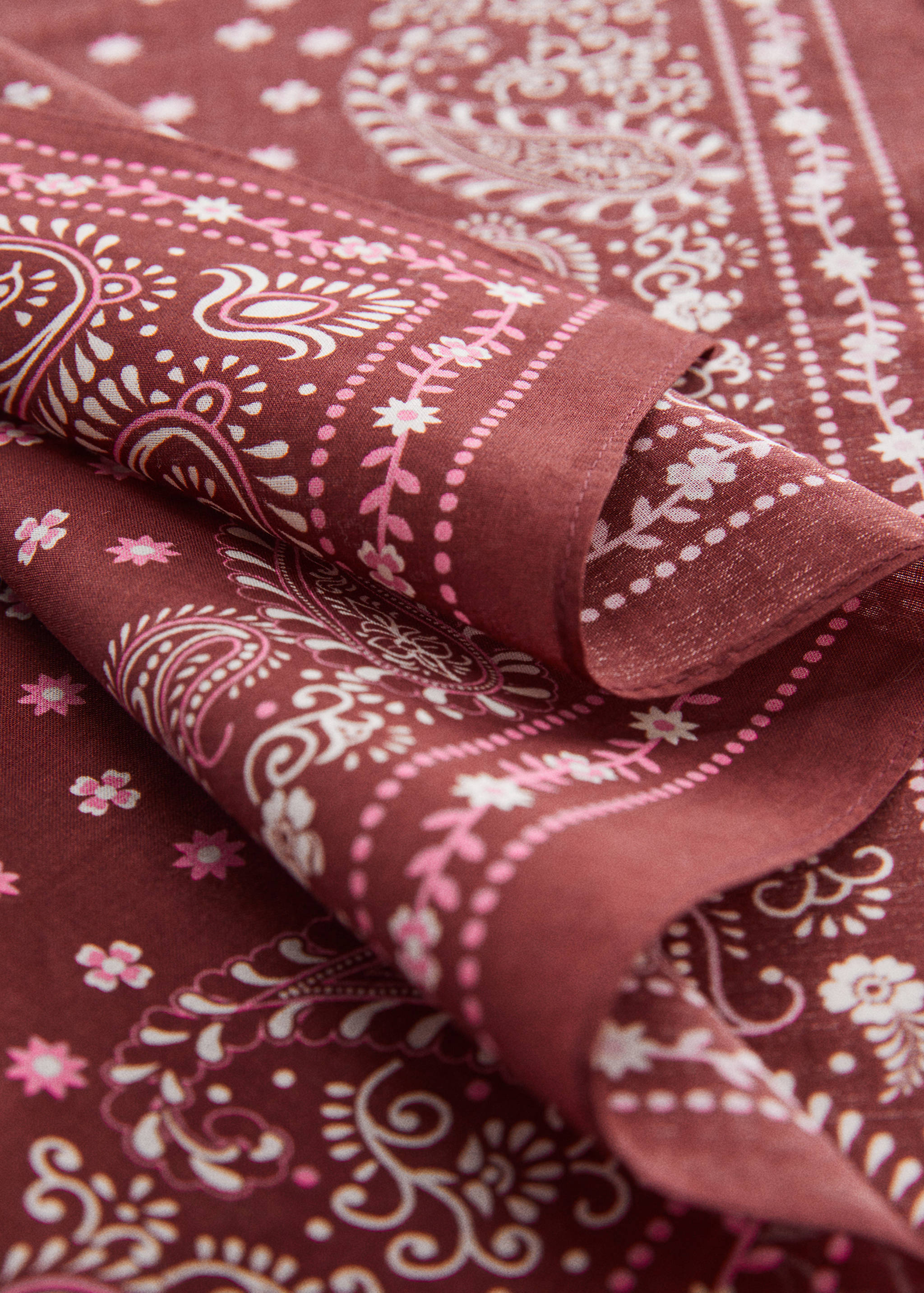 Printed cotton scarf - Medium plane