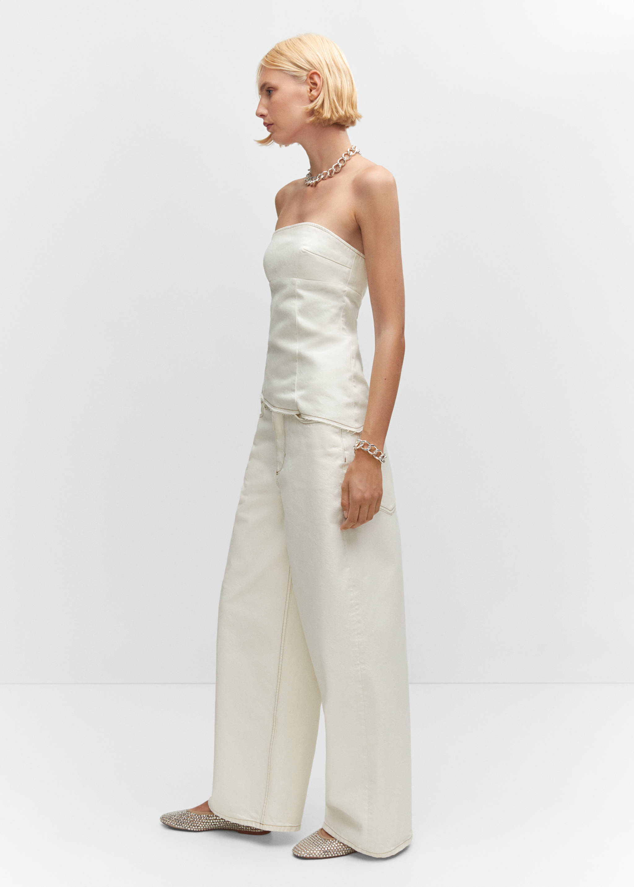 Wide leg mid-rise jeans - Details of the article 6