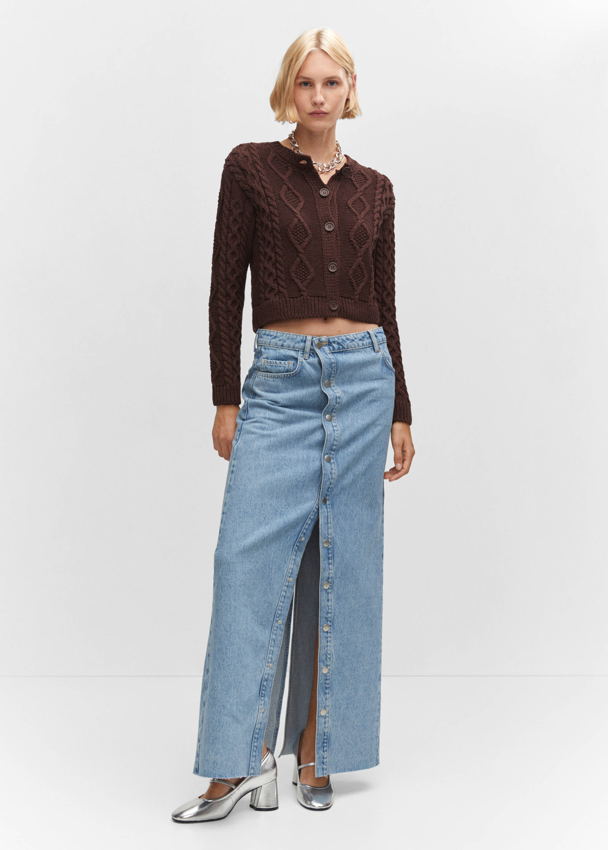 Cable-knit cardigan - General plane