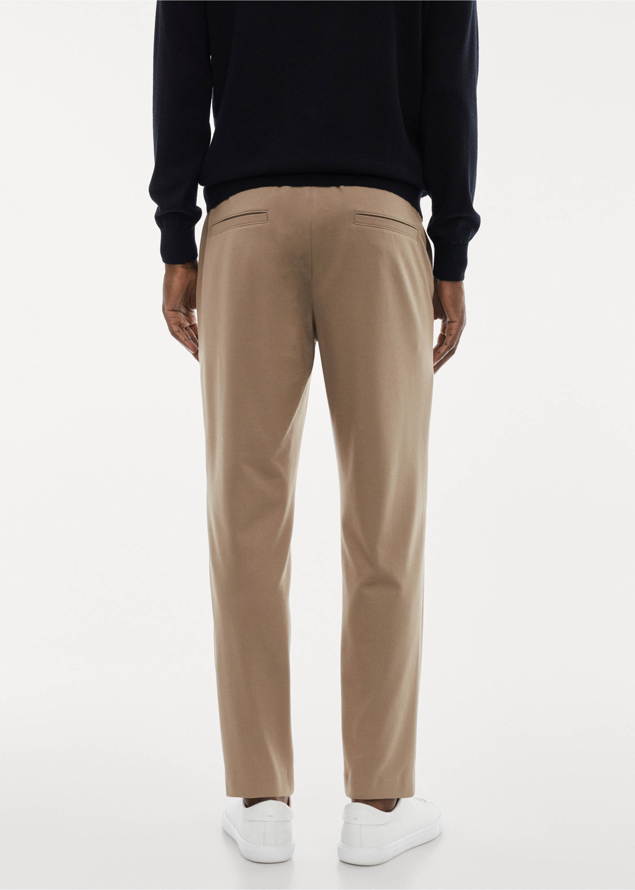 Pantalón slim fit antiarrugas - Reverso del artículo, Marrón medio. Ref: 57094756-00.