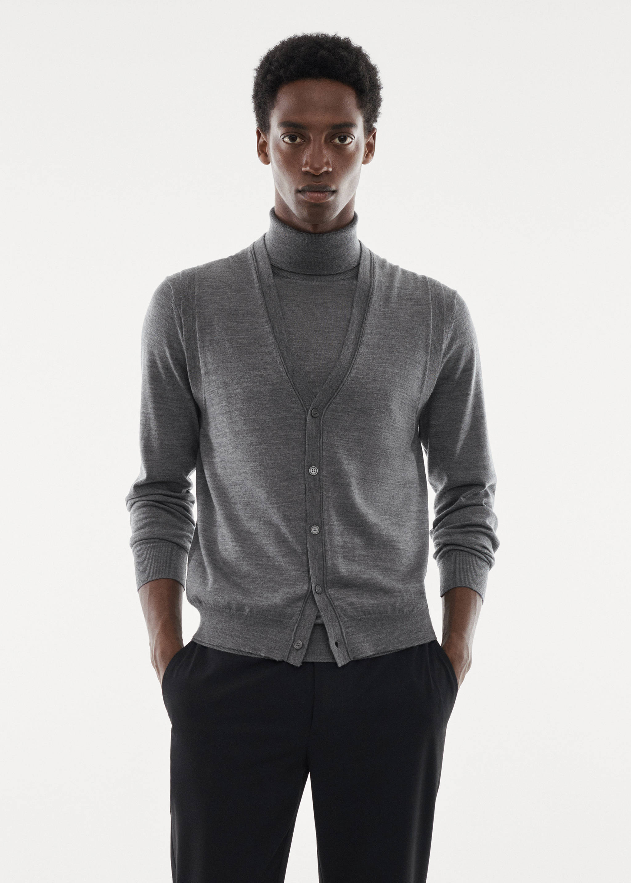 Gilet 100 % laine mérinos - Plan moyen