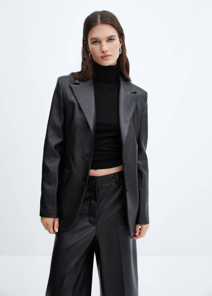 Faux-leather jacket