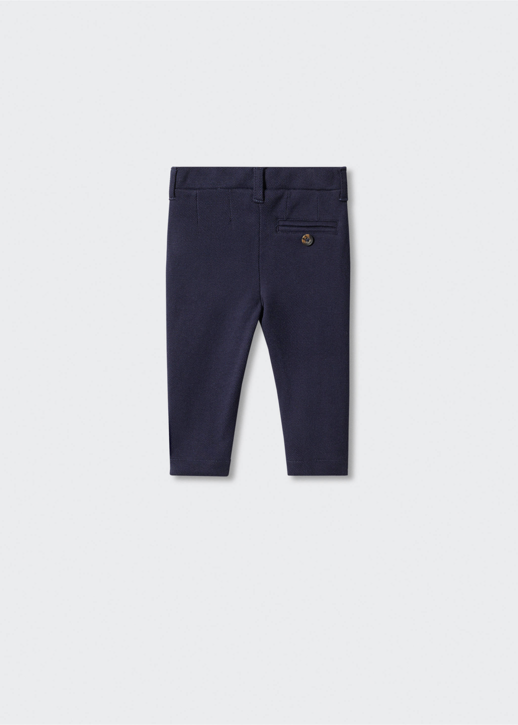 Pantalón traje slim fit textura - Reverso del artículo, Azul marino oscuro. Ref: 57095139-00.