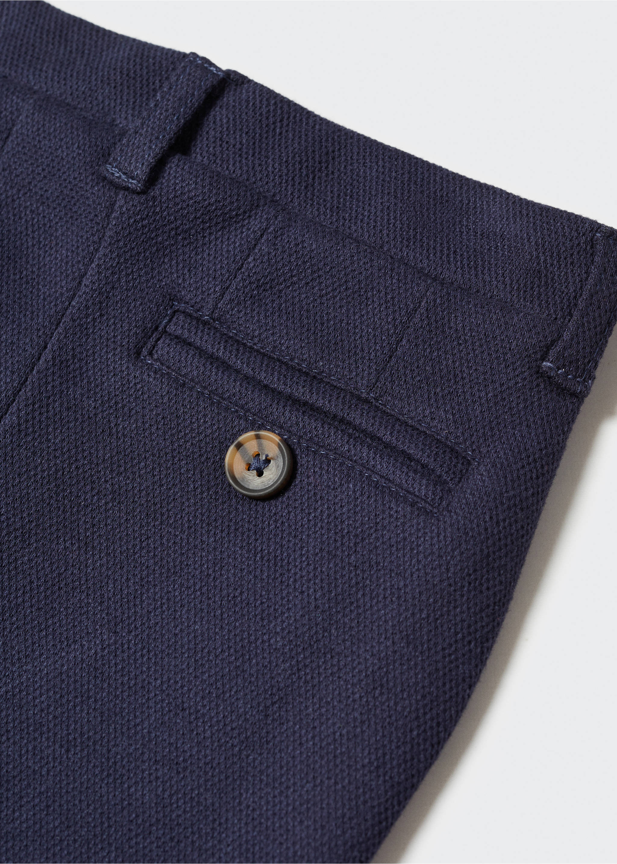 Pantalón traje slim fit textura - Detalle del artículo 8, Azul marino oscuro. Ref: 57095139-00.