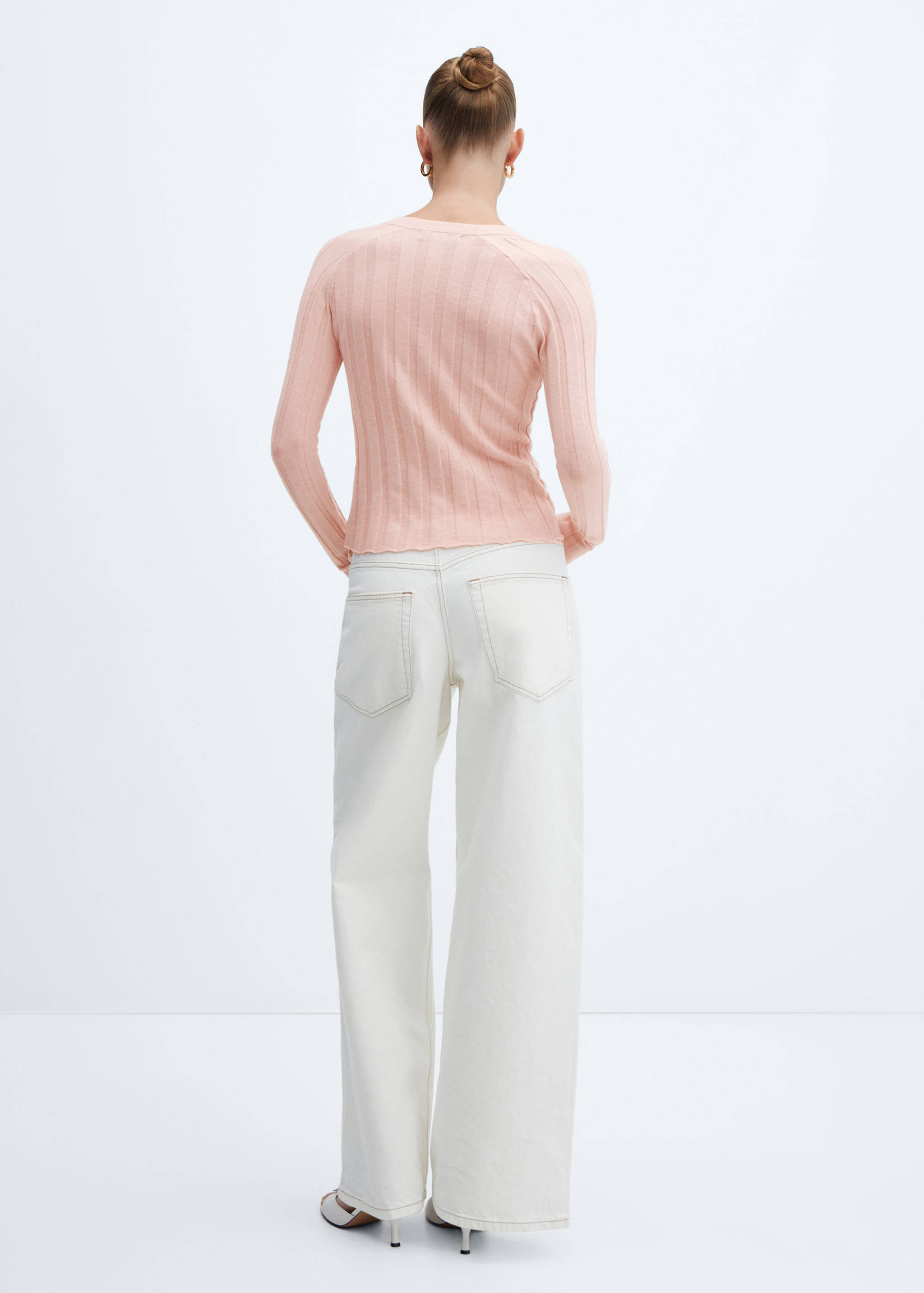 Cardigan côtelé boutons - Verso de l’article