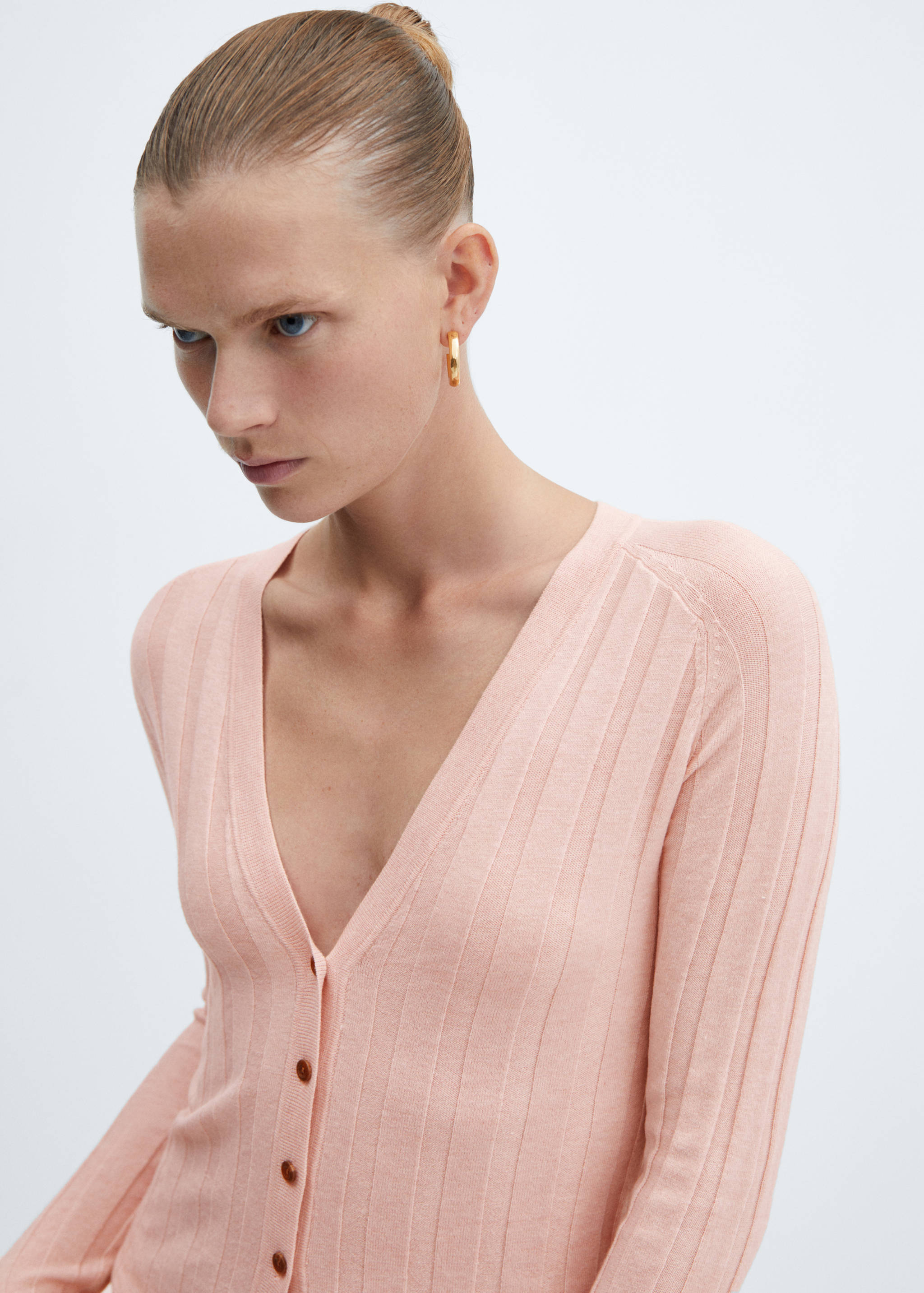 Cardigan côtelé boutons - Détail de l'article 1